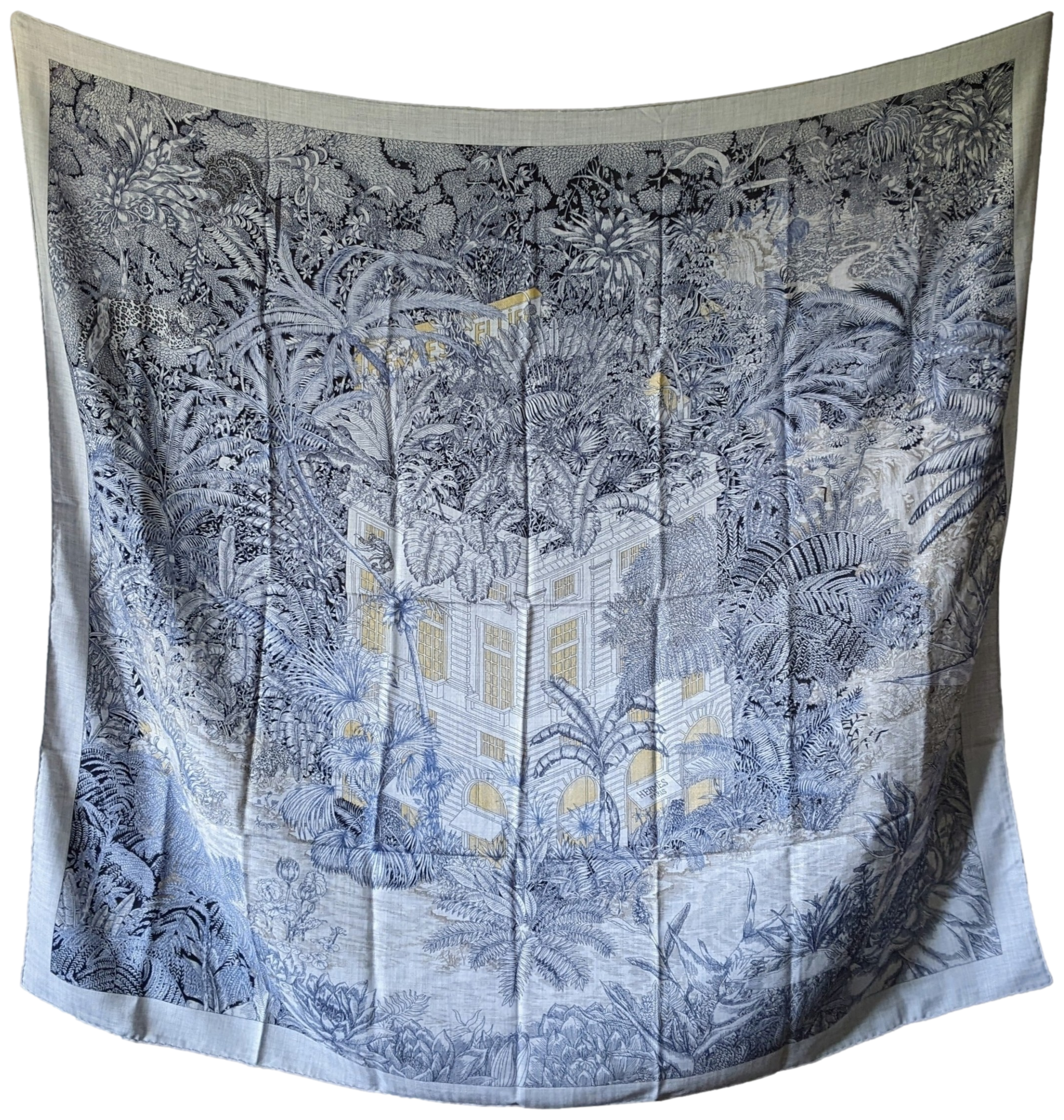 HERMES FAUBOURG TROPICAL Cashmere Shawl 140 x 140 cm