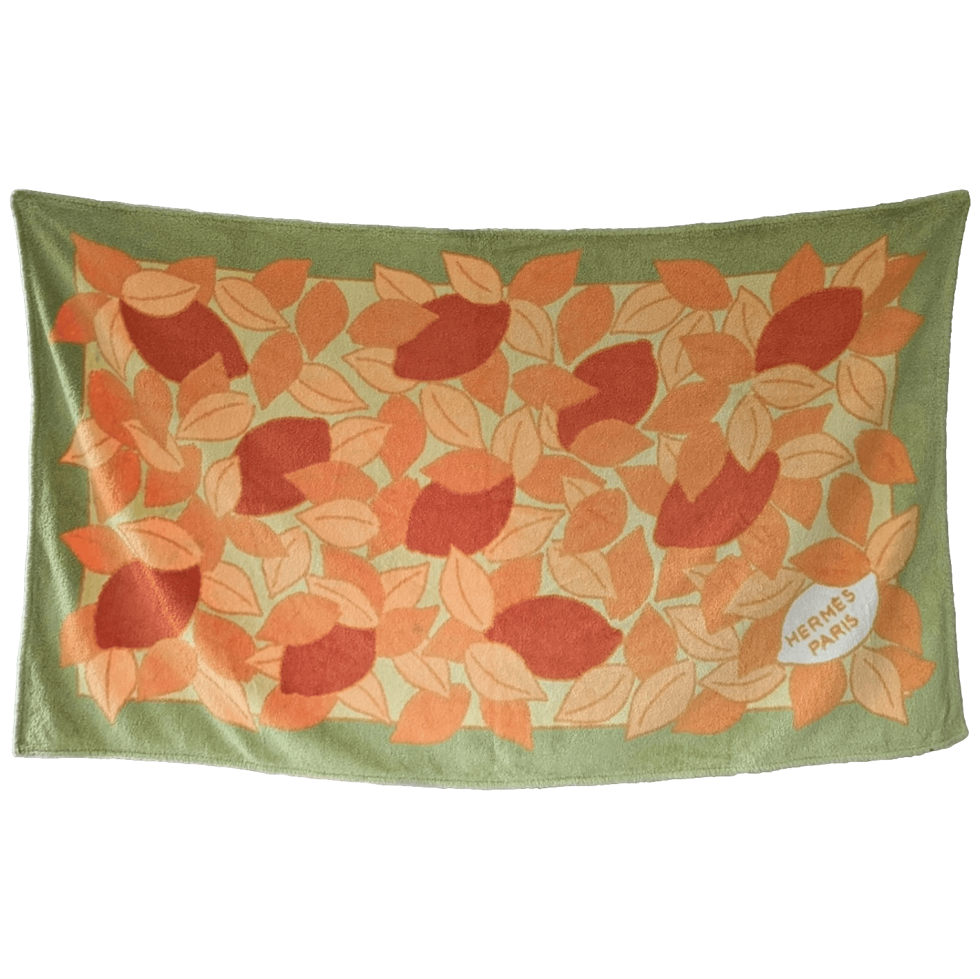 HERMES Feuilles Terry Beach Towel GM
