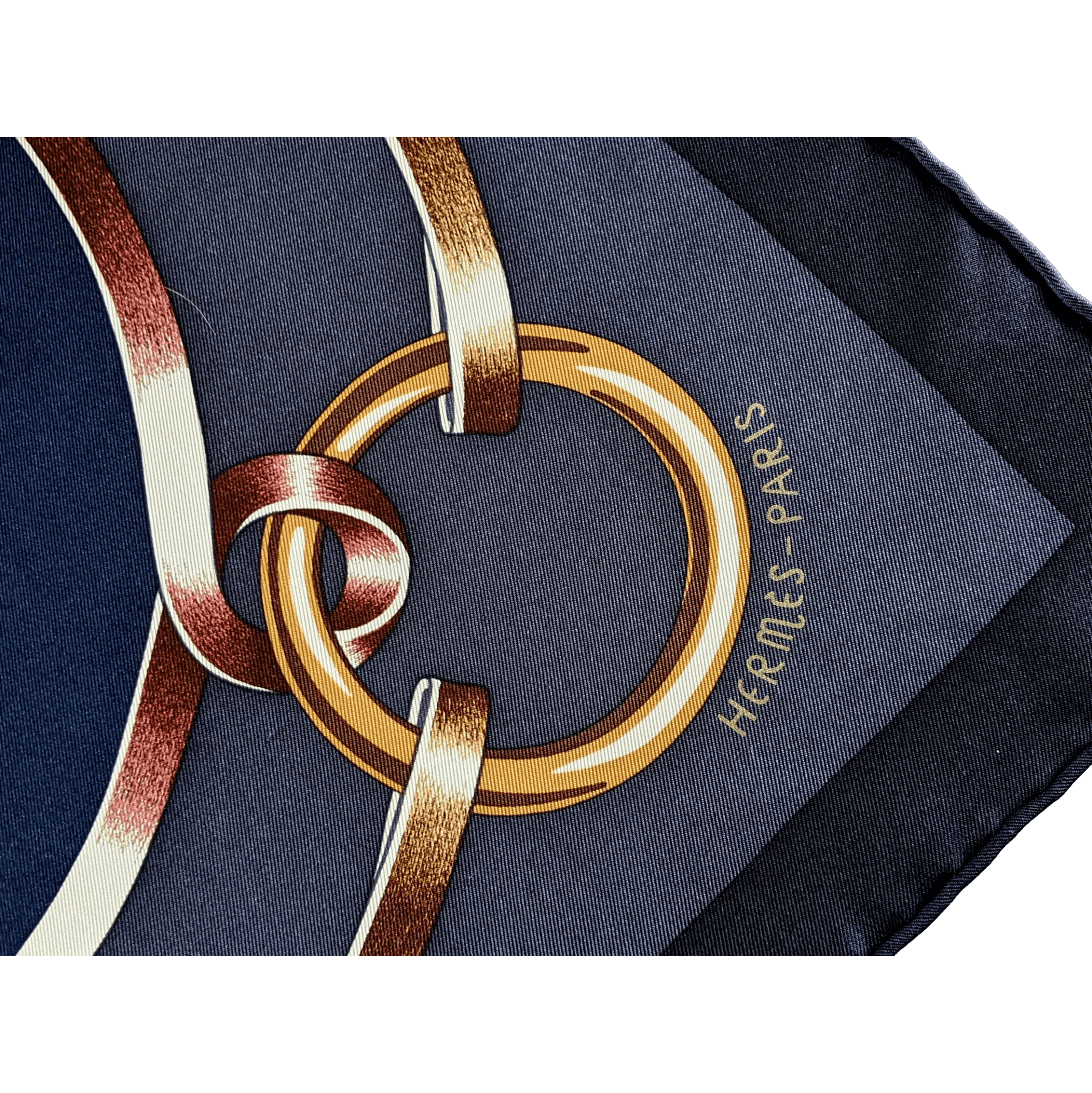 HERMES Figure Artistique Silk Scarf 90 Bleu Noir by Florence Manlik
