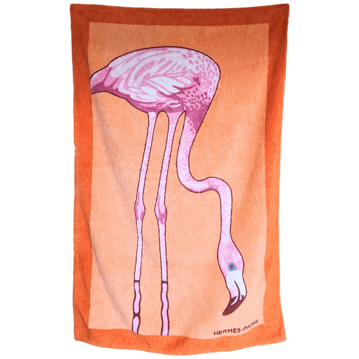 HERMES Plage Flamant Rose "Nakuru" Terry Cotton Beach Towel 90 x 150 cm