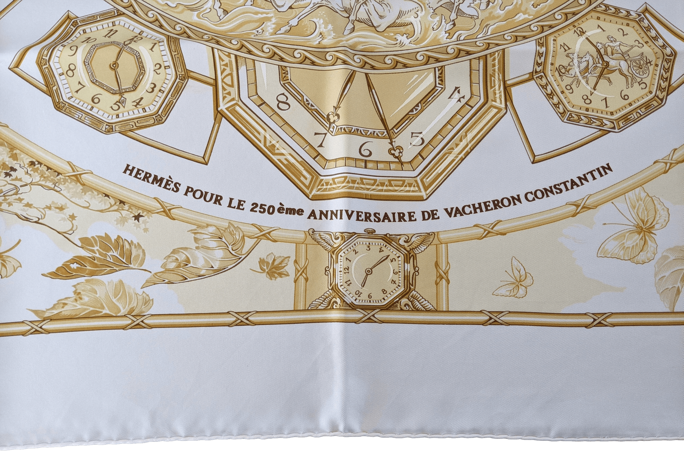 HERMES for VACHERON CONSTANTIN CHARIOT 2005 Limited Issue Twill Scarf 90 x 90 cm