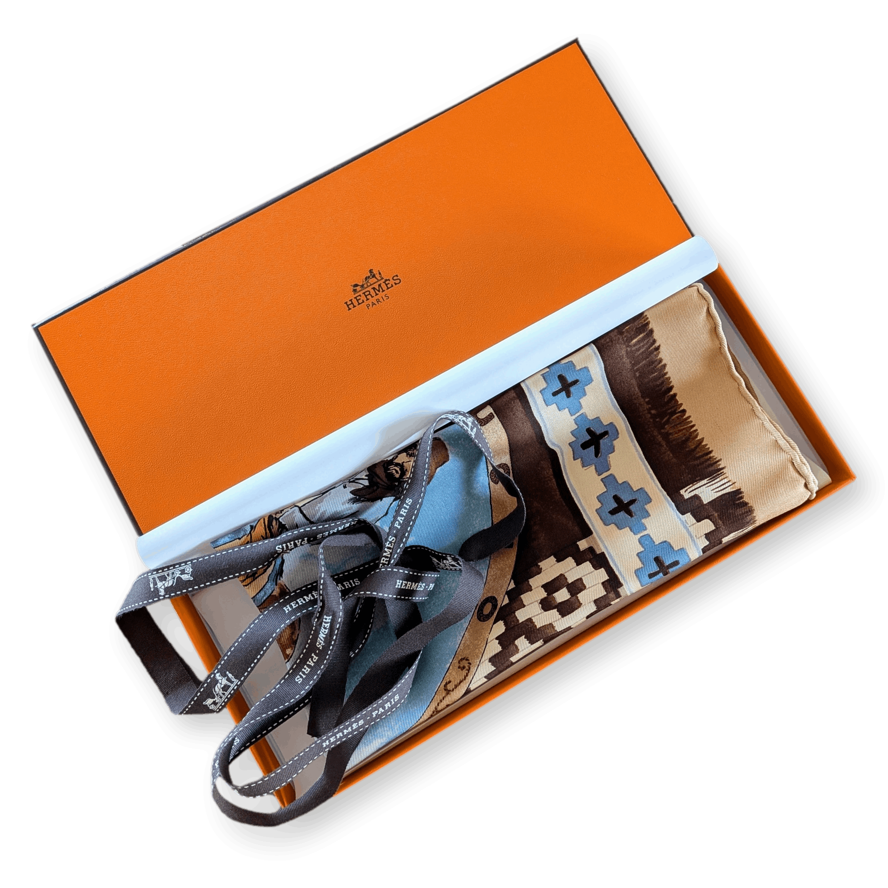 HERMES Rare Gaucho Gavroche Pocket Scarf 45 cm