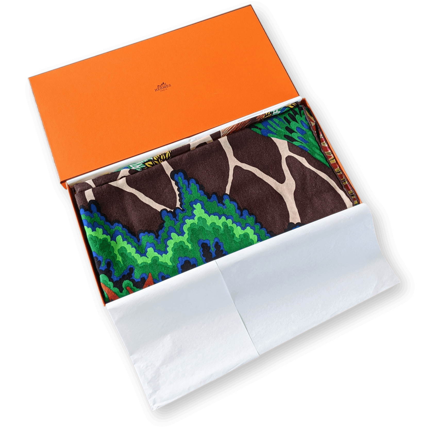 HERMÈS Girafes The Three Graces by Alice Shirley Cashmere Silk Shawl 140