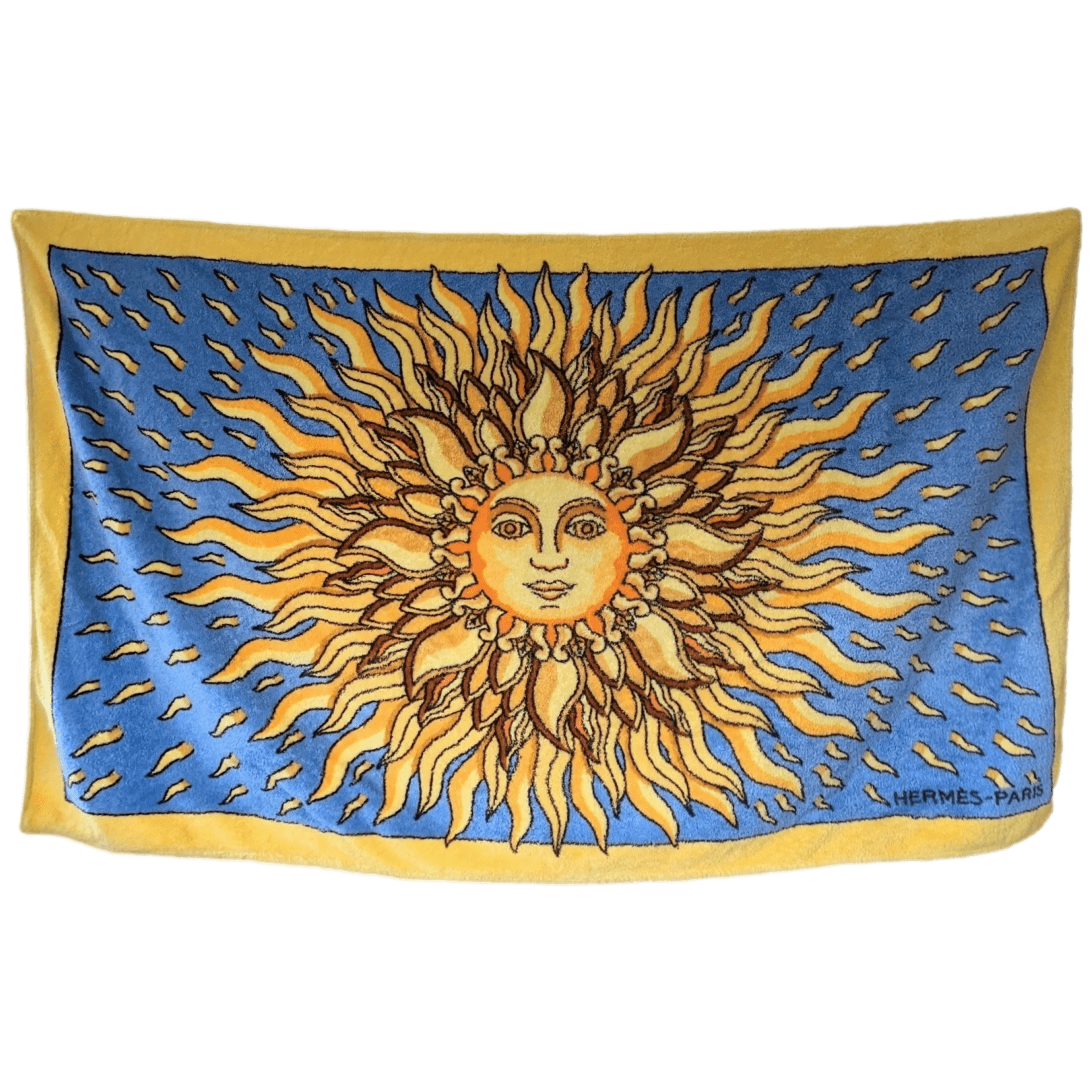 HERMES Gloria Soli Terry Cotton Beach Towel 90 x 150 cm