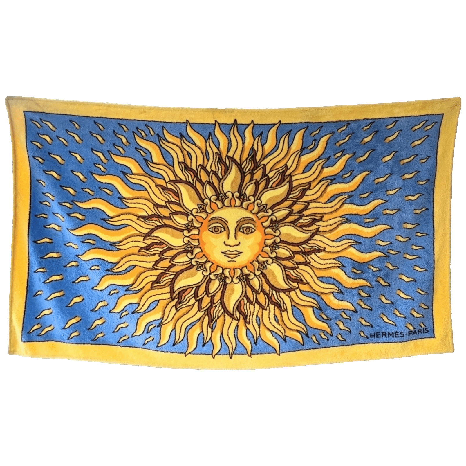 HERMES Gloria Soli Tapis de Plage Terry Beach Towel 90 x 150 cm