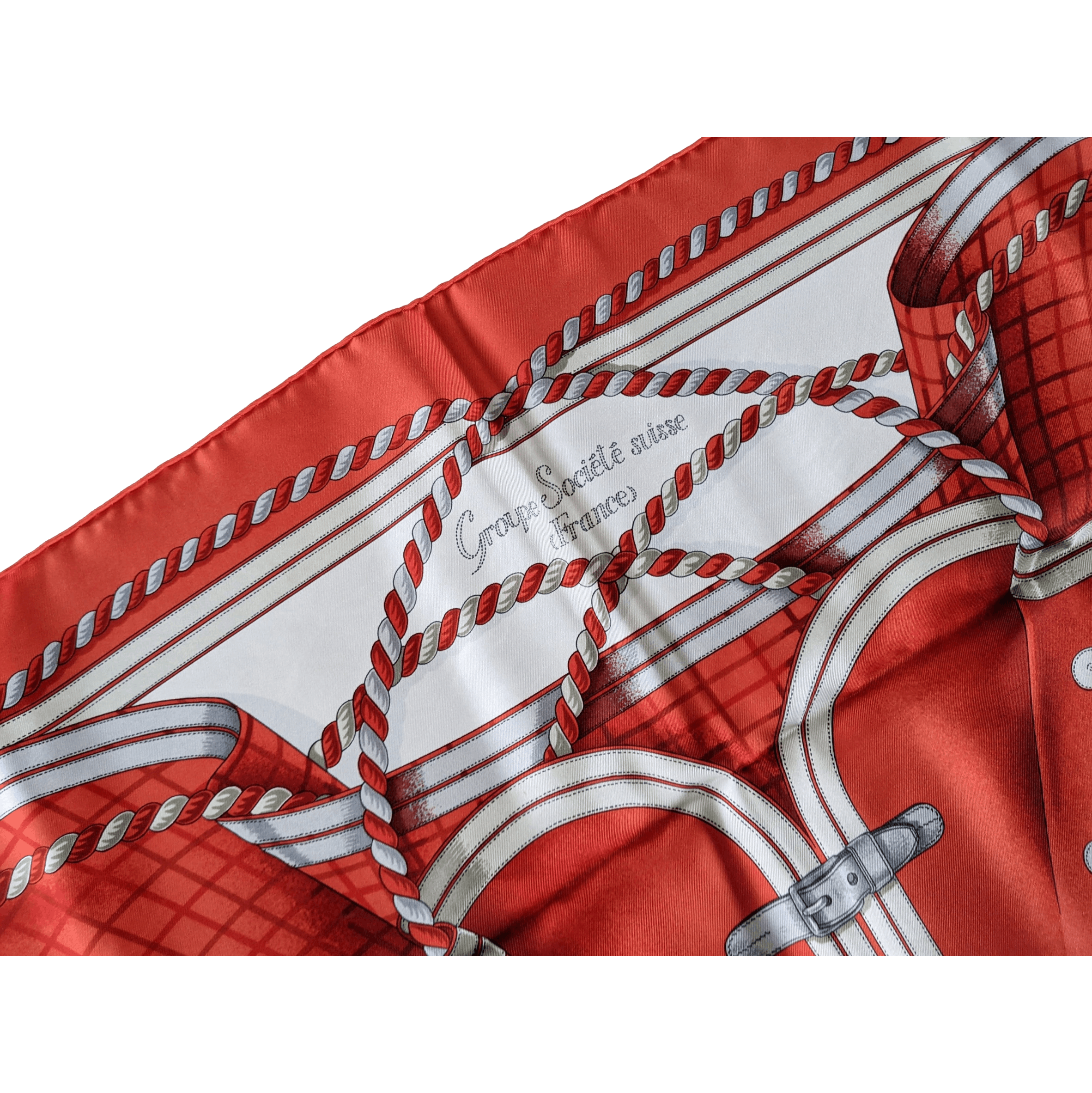 HERMES - 1998 Societe Suisse France 100th Anniversary - Henri d’Origny - Twill Silk Scarf 90 cm