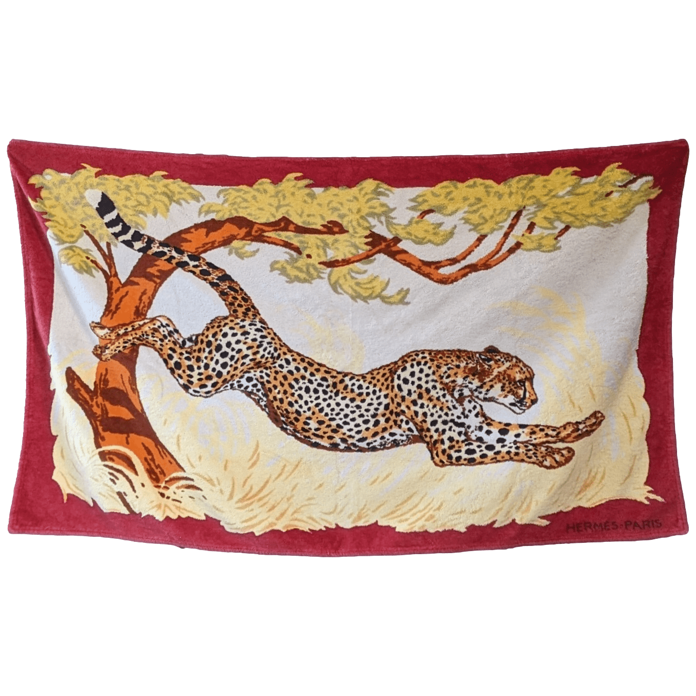 HERMES Guepard by Robert Dallet Tapis de Plage Terry Beach Towel 90 x 150 cm