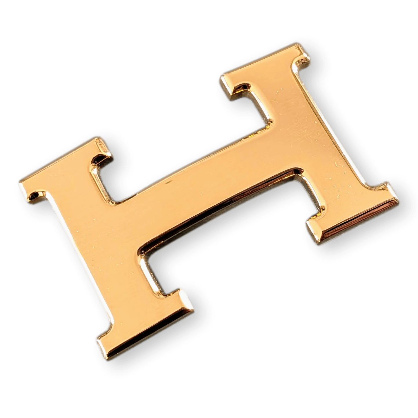 HERMES H Belt Buckle 32 mm Shiny Yellow Gold Plated New in Pochette