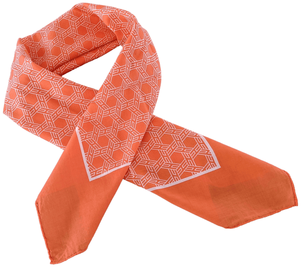 HERMES H Orange Cotton scarf 70 x 70 cm