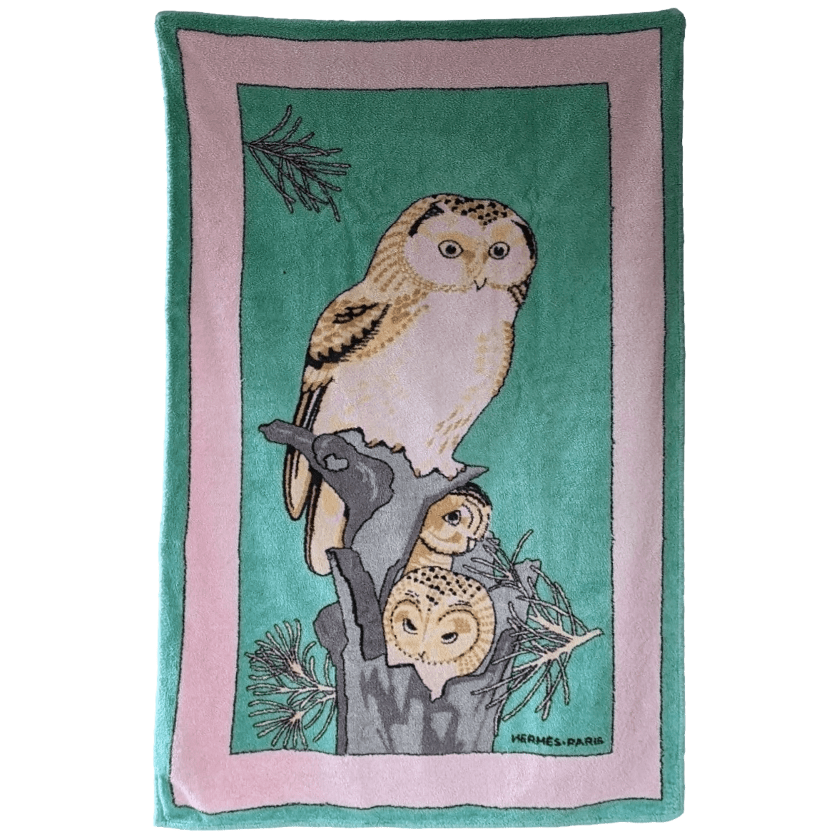 HERMES Hibou Beach Towel 90 x 150 cm