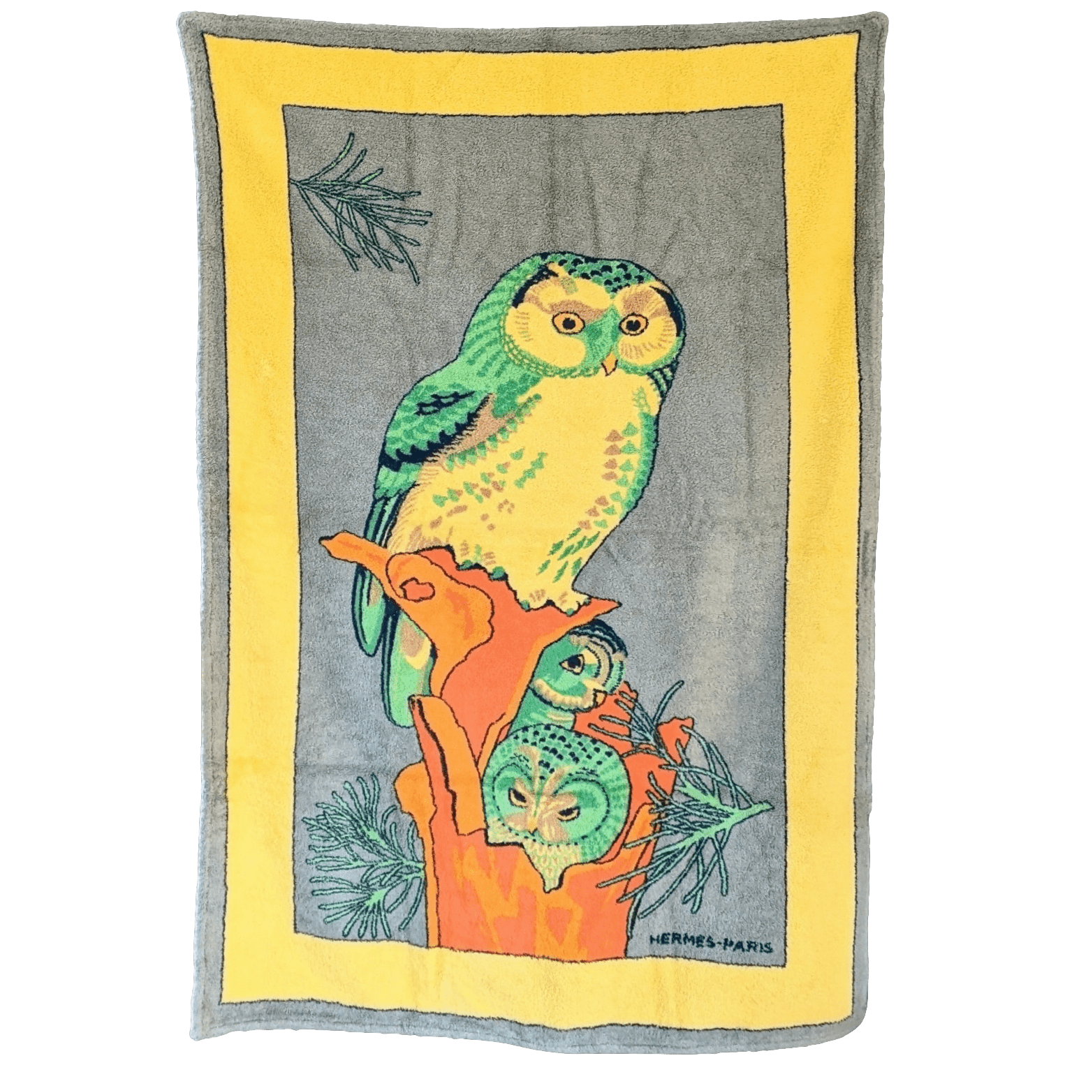 HERMES Hibou Tapis de Plage Terry Beach Towel 90 x 150 cm