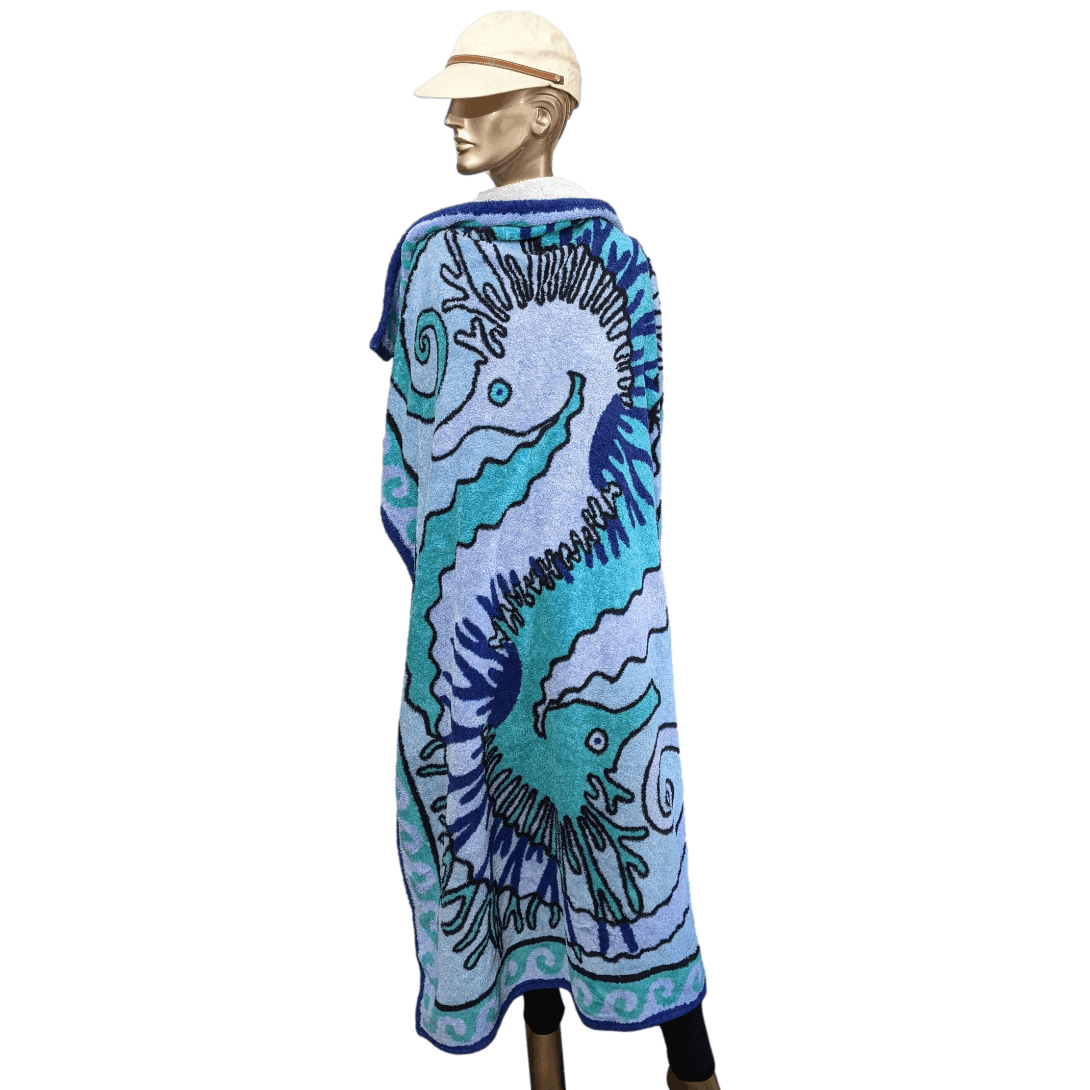 HERMES Tapis de Plage Hippocampe Terry Beach Towel 90 x 150 cm