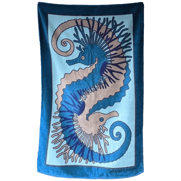 HERMES Hippocampe Beach Towel - Drap de Plage 90 x 150 cm