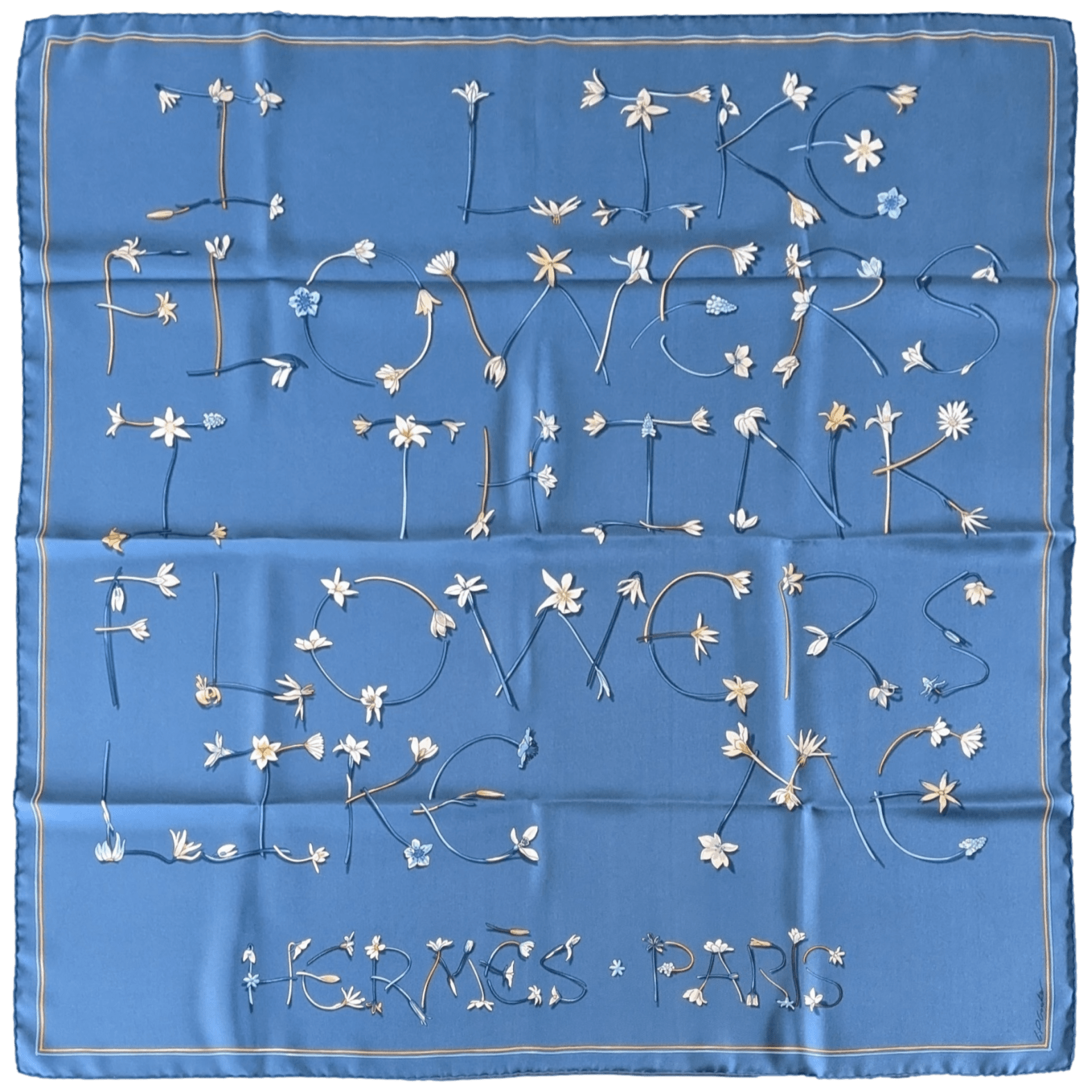 HERMES I like Flowers Twill Silk 90 x 90 cm