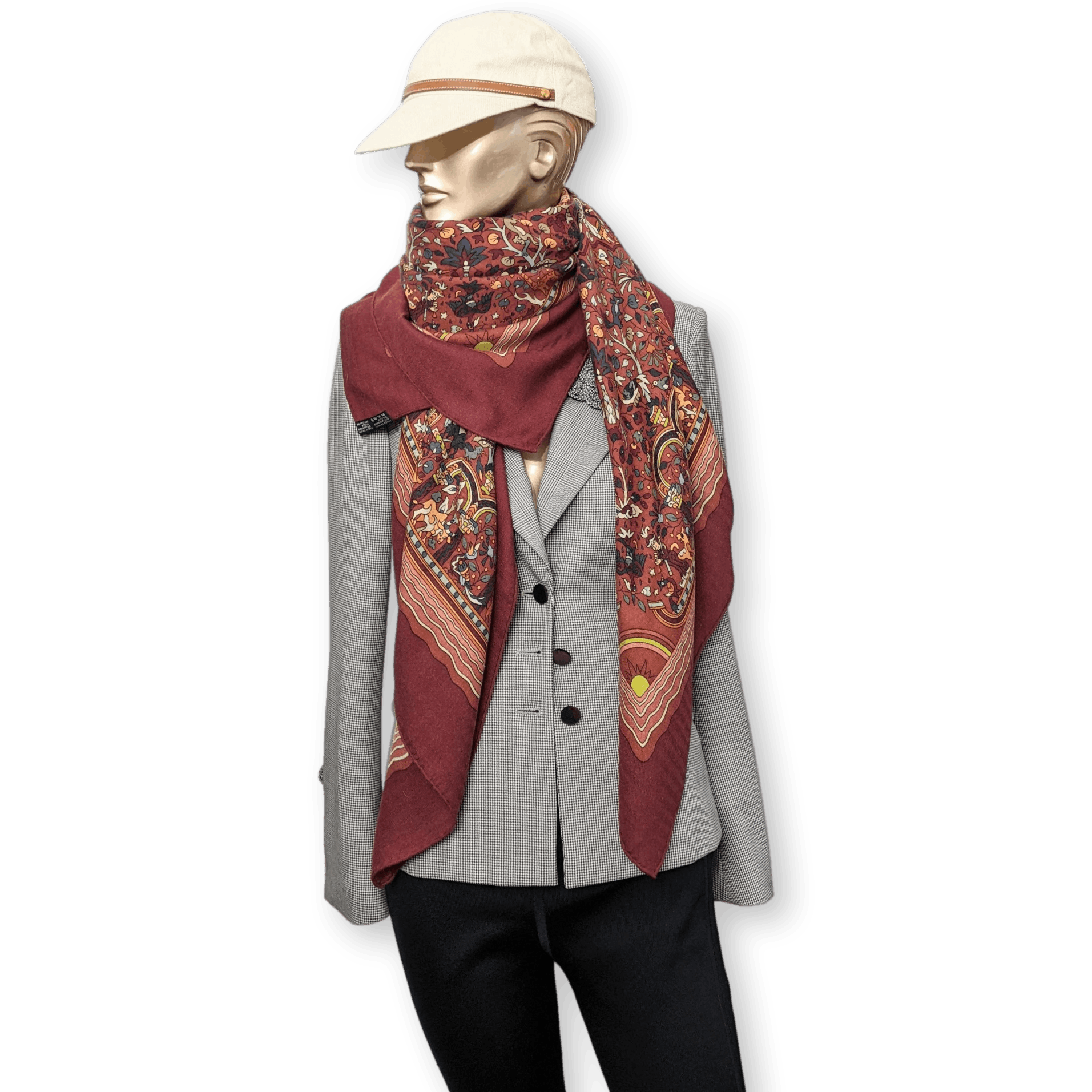 HERMES Jardins d'Armenie by Karen Petrossian Cashmere Shawl 140 x 140 cm