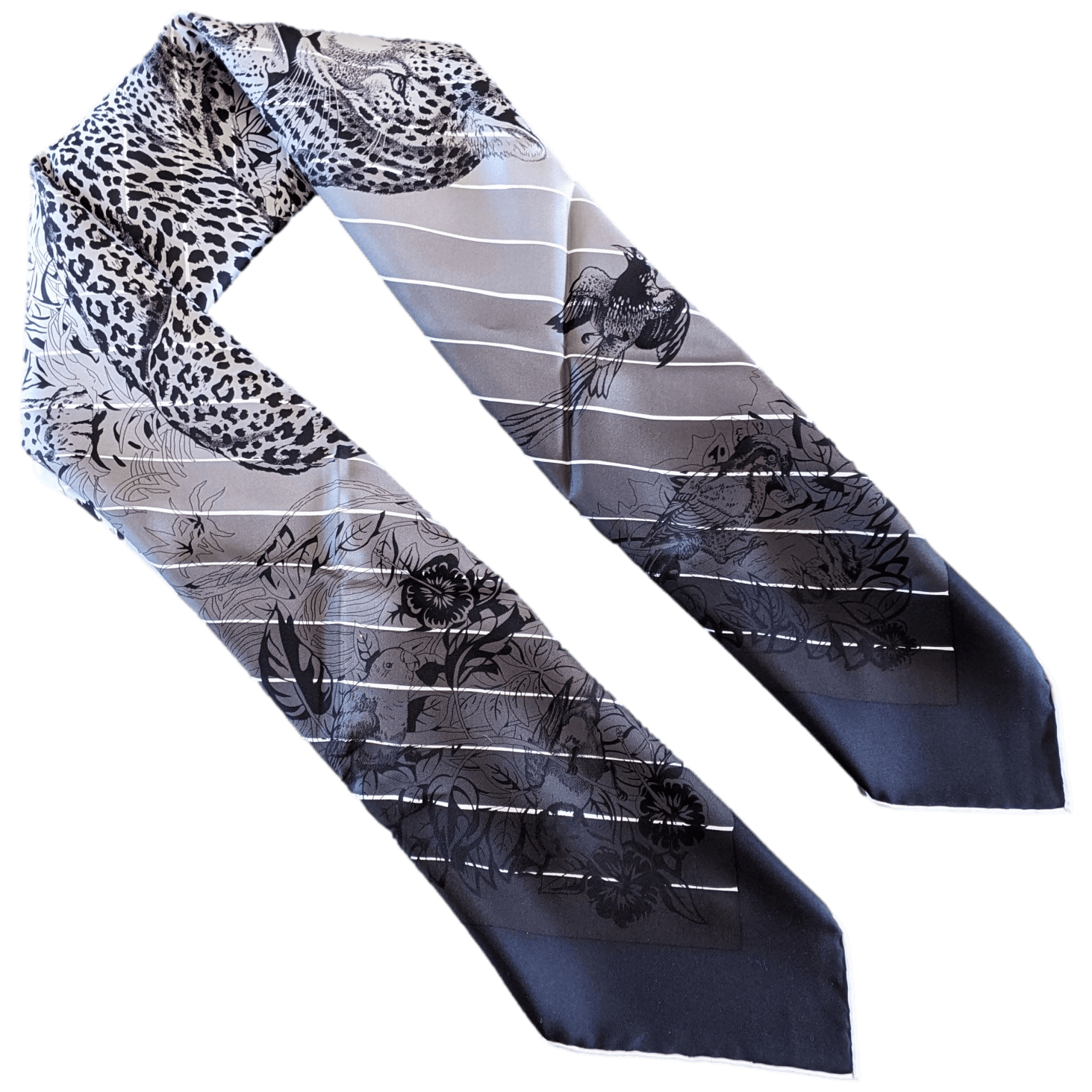 HEMRES 2019 Noir/Gris/Banc Jungle Love Rainbow by Robert Dallet Twill 90 x 90 cm
