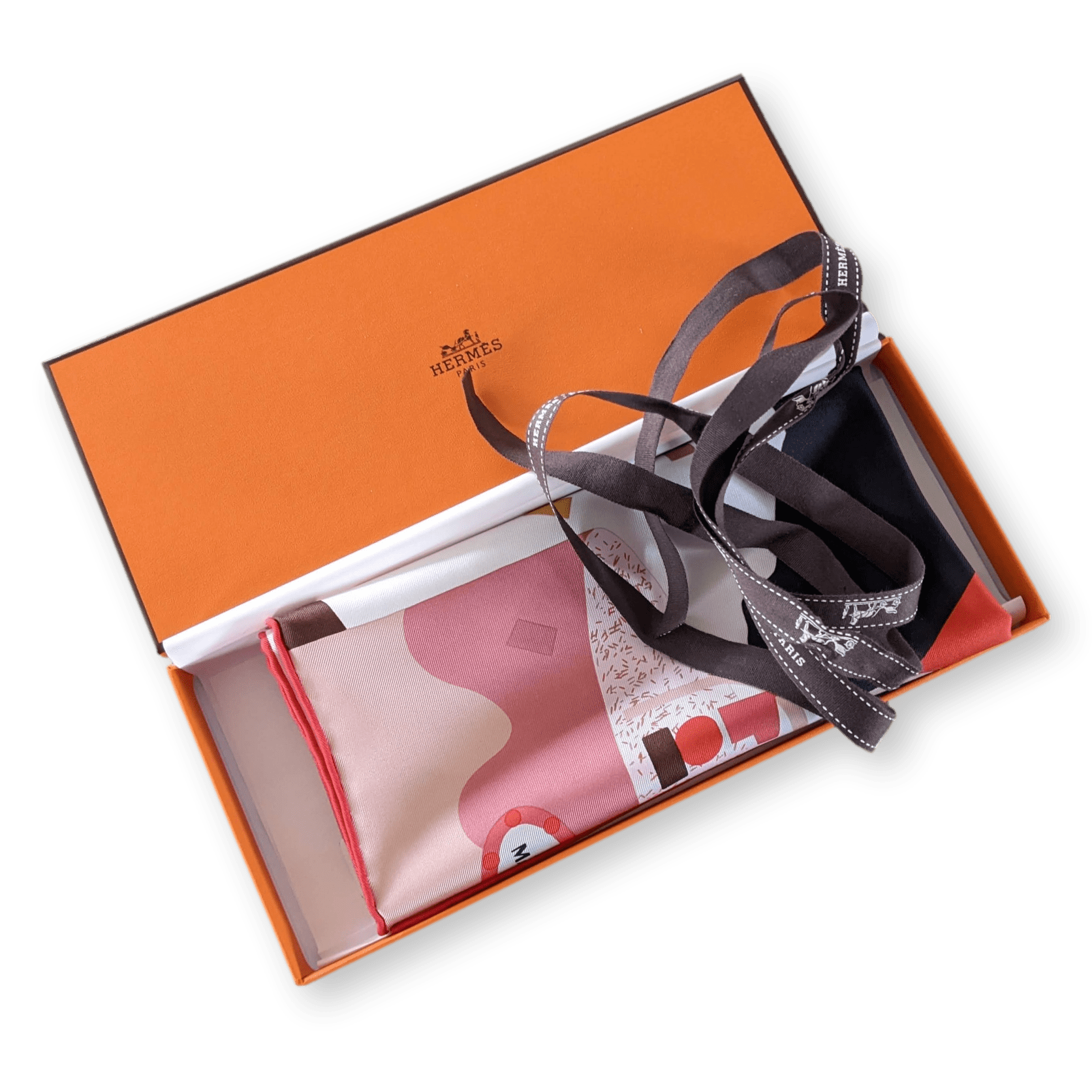 HERMES Just Married Twill Silk Gavroche Scarf 45 x 45 cm