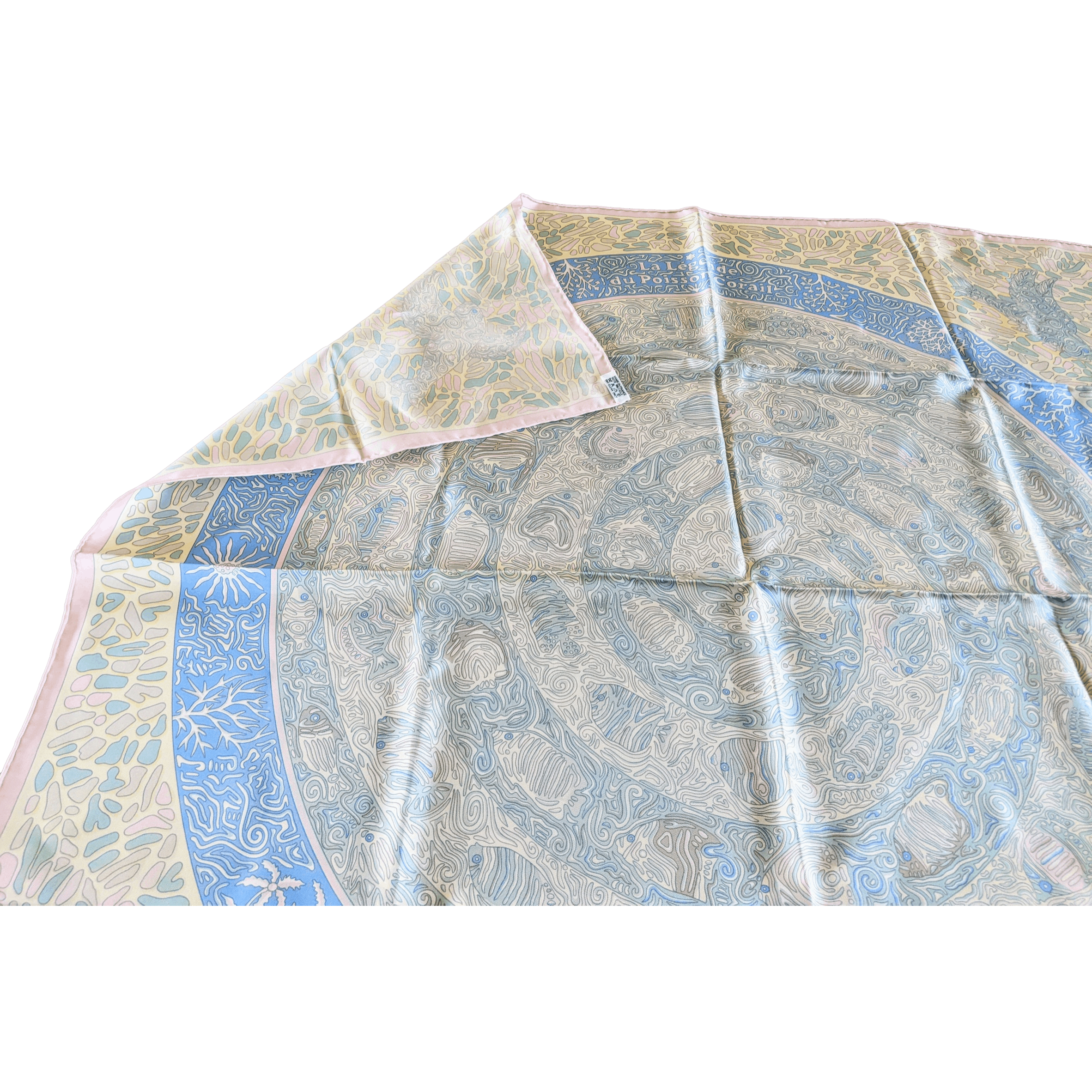HERMES La Legende du Poisson Corail Twill 90 Scarf