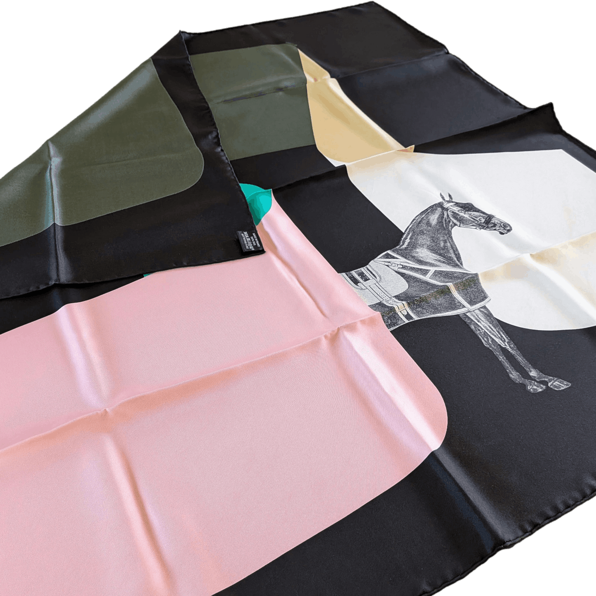 HERMES La Serpentine de Pierre Pierre Charpin Silk Scarf 90 Black Pink White 2018 Rare