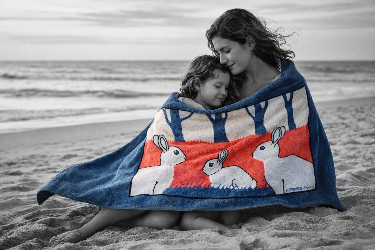 HERMES Lapins Rabbits Towel 90 x 150 cm