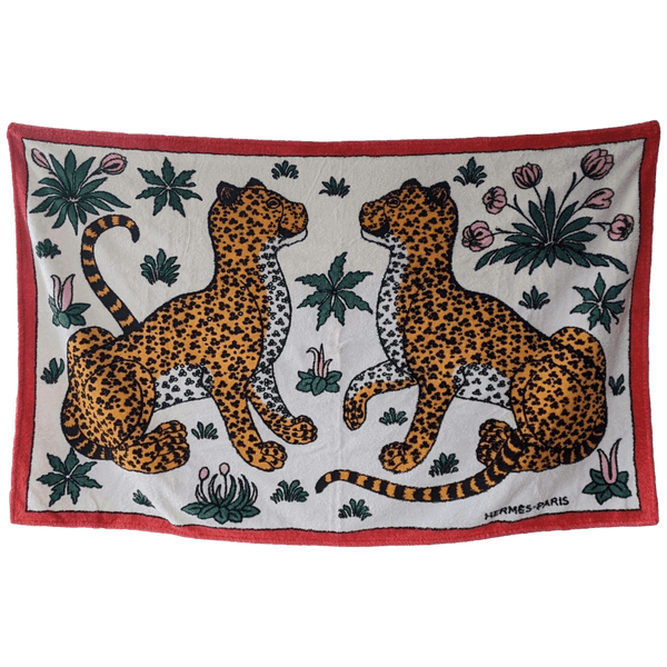 HERMES Leopards Terry Towel 90 x 150 cm,