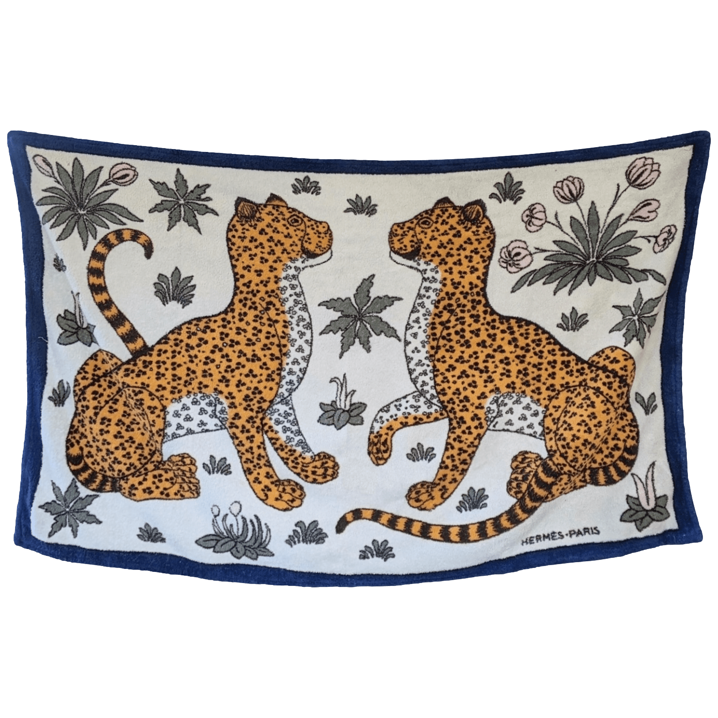 HERMES Leopards Tapis de Plage Terry Beach Towel 90 x 150 cm
