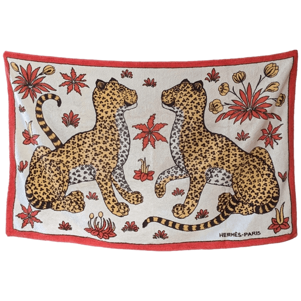 HERMES Leopards Beach Towel - Drap de Plage 90 x 150 cm