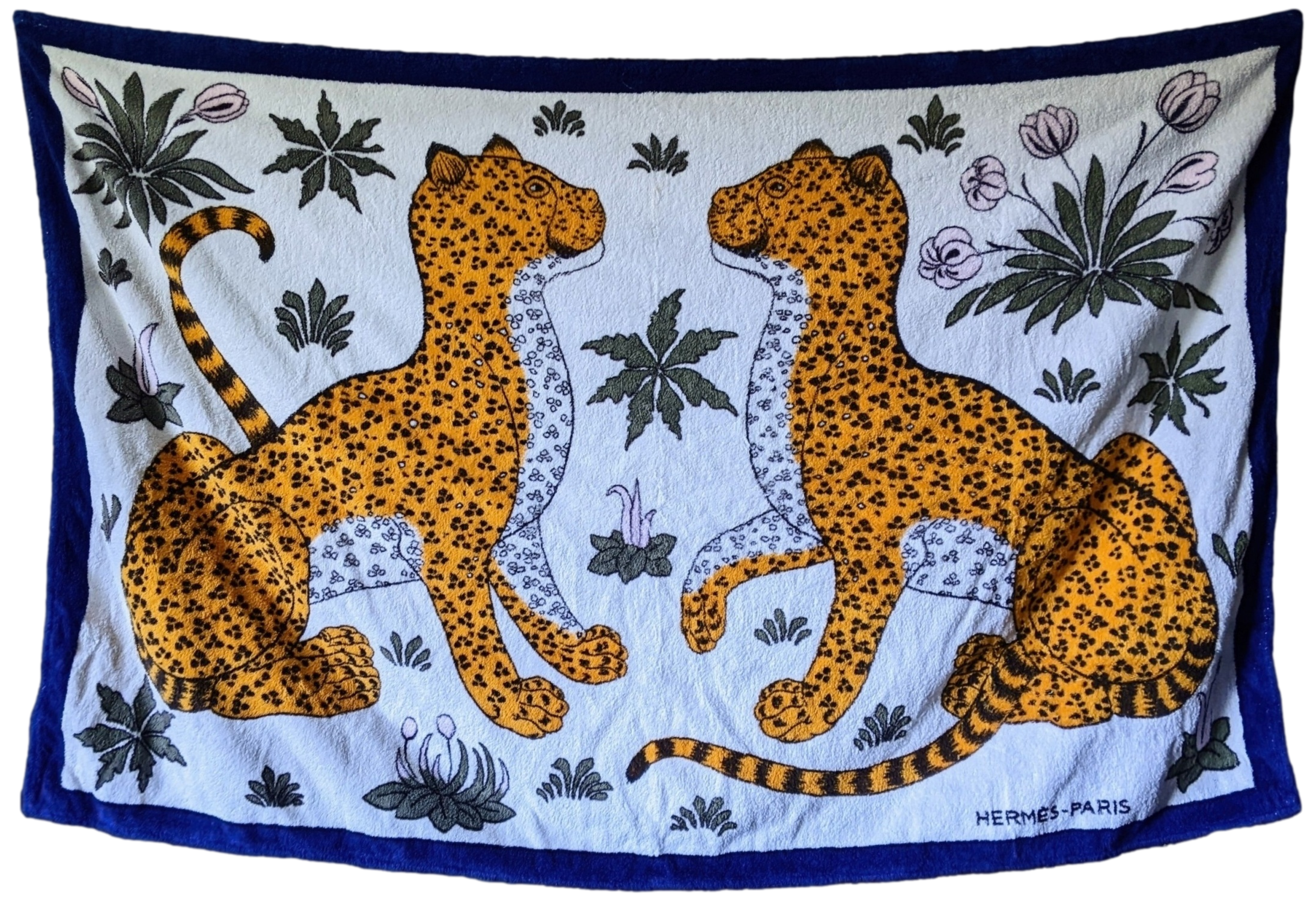 HERMES LEOPARDS Terry Beach Towel 90 x 150 cm