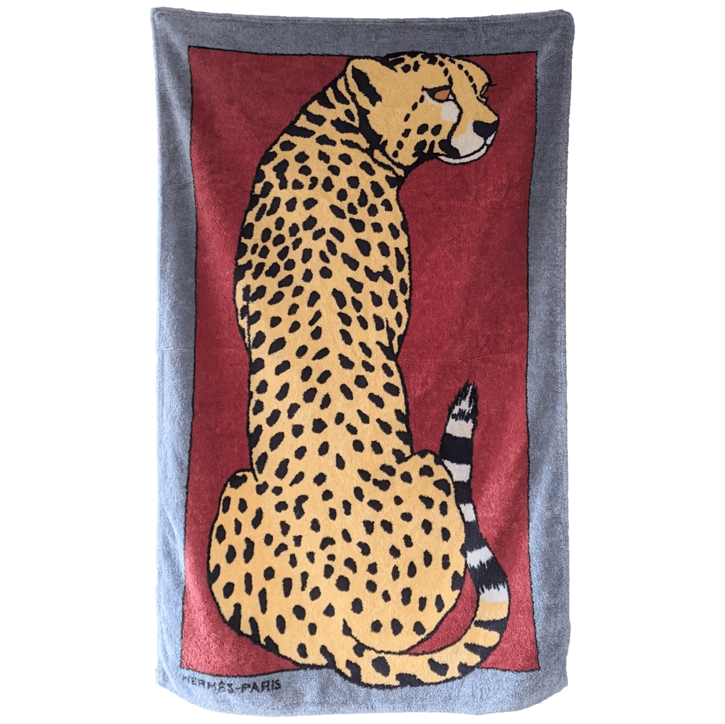 HERMES Leopard de dos Terry Beach Towel 150 x 90 cm