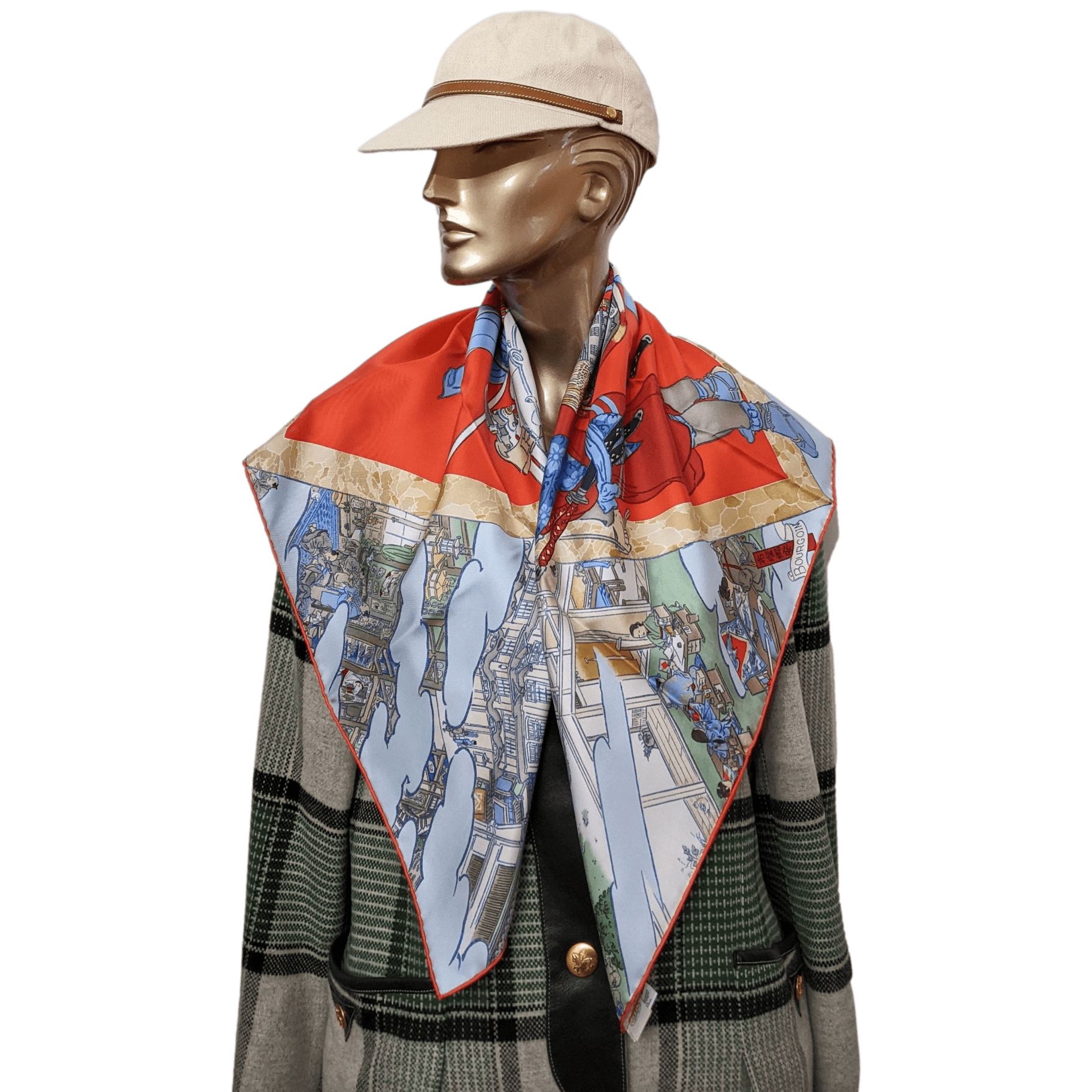 HERMES LES ARTISANS D'HERMES by Akira Yamaguchi Twill 90x 90 cm
