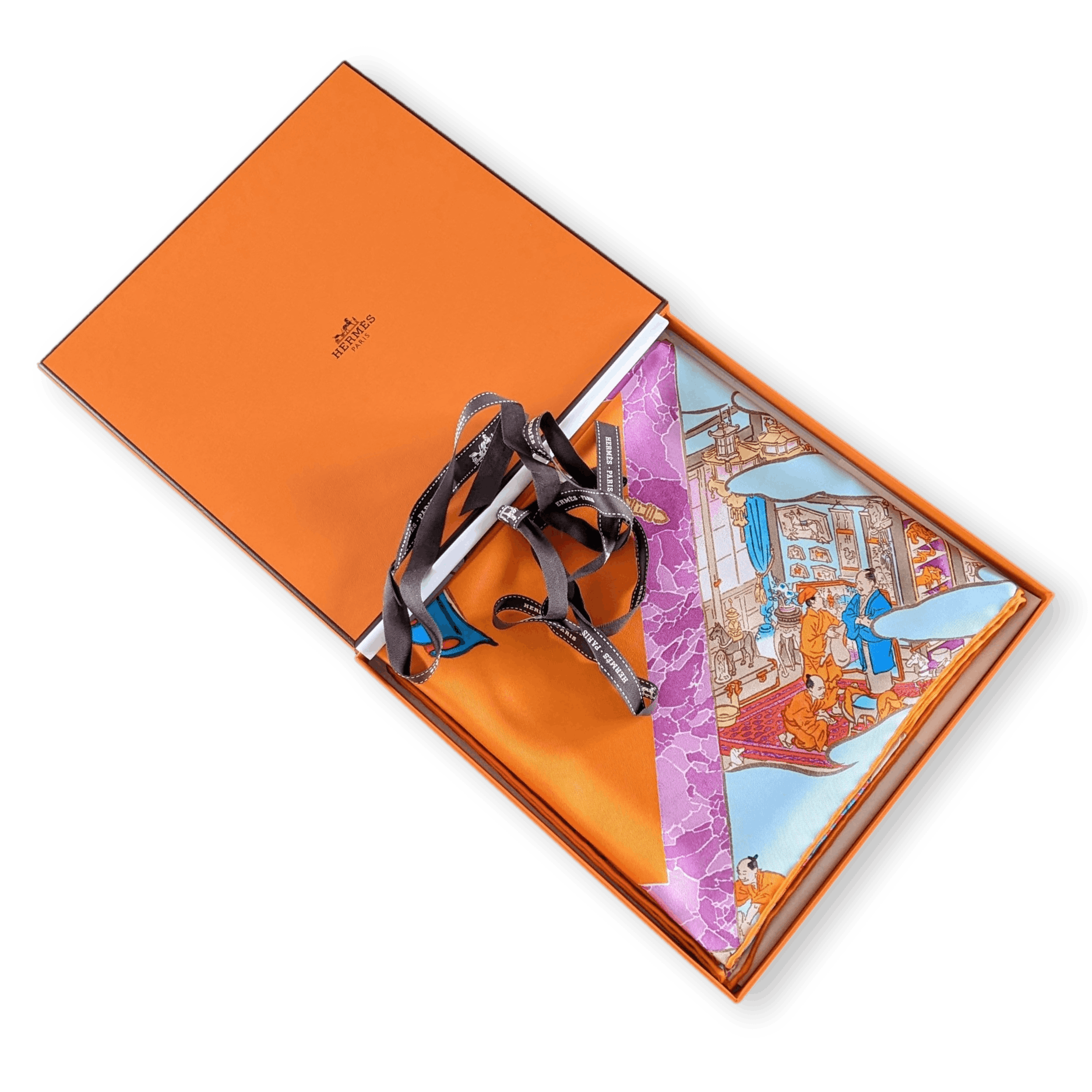 HERMES Les Artisans d'Hermes by Akira Yamaguchi Twill Scarf 90