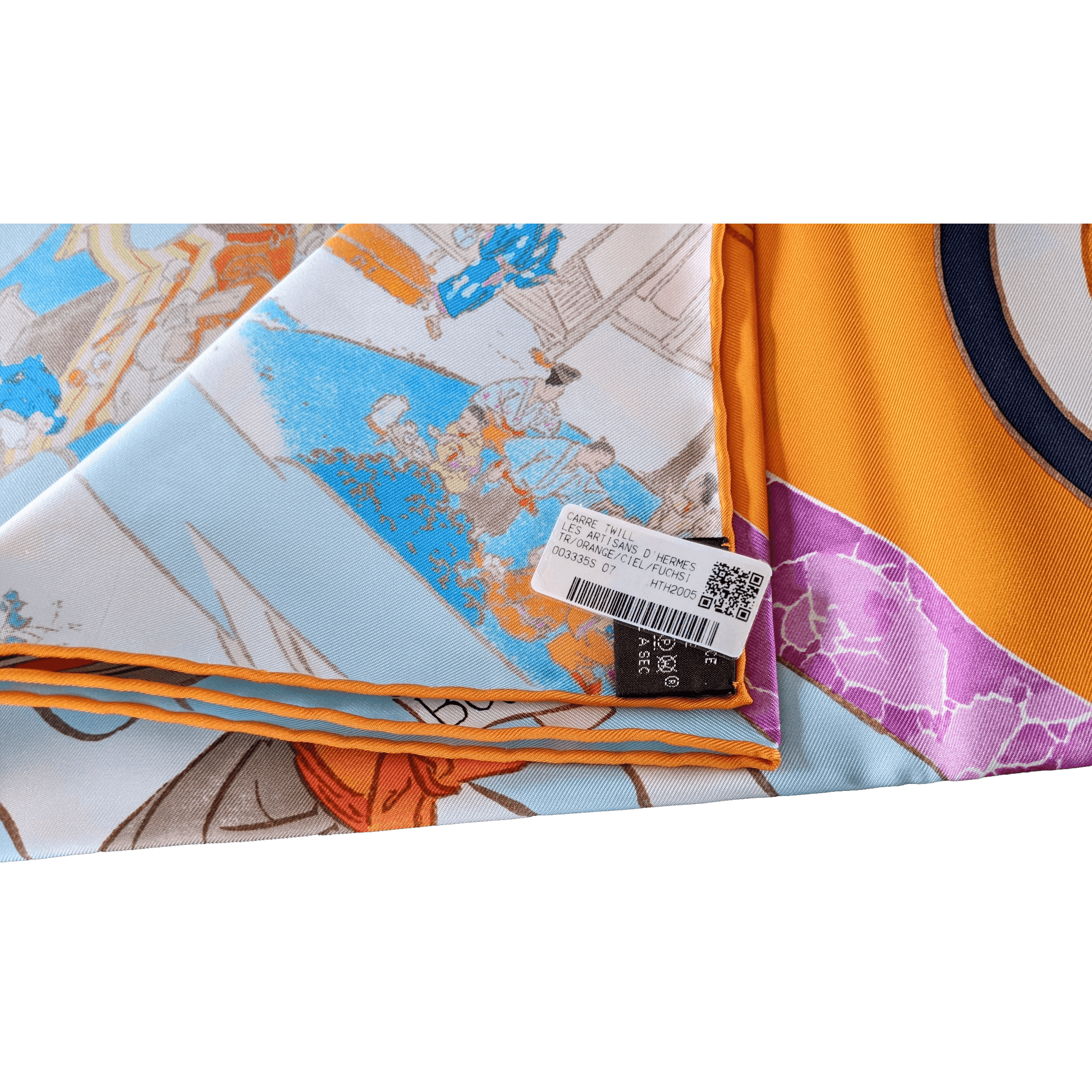 HERMES Les Artisans d'Hermes by Akira Yamaguchi Twill Scarf 90