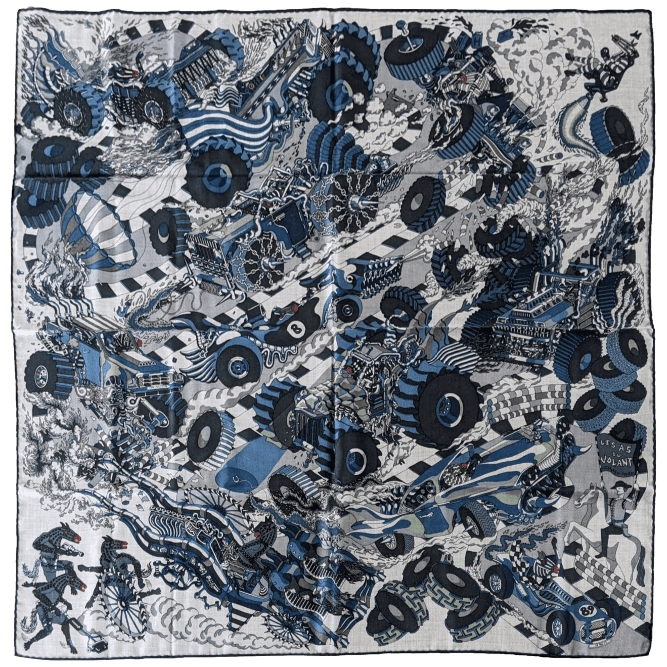HERMES LES AS DU VOLANT by Jan Bajtlik Cashmere Scarf 100