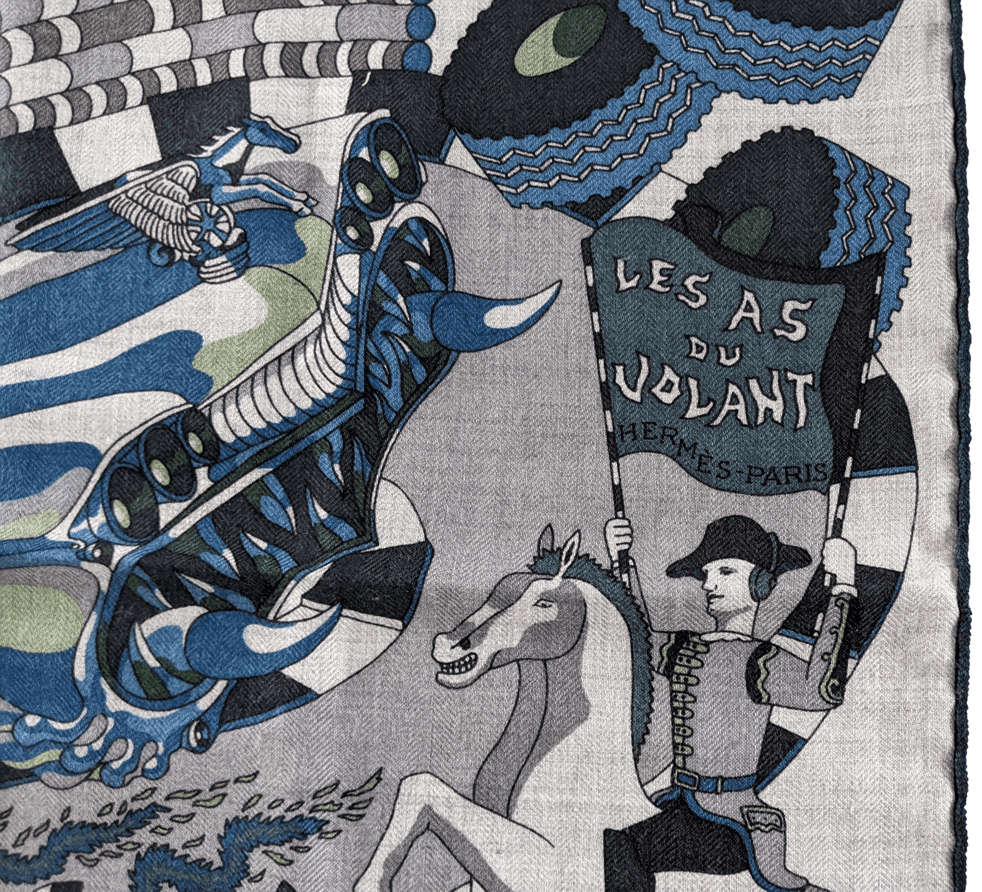 HERMES LES AS DU VOLANT by Jan Bajtlik Cashmere Scarf 100