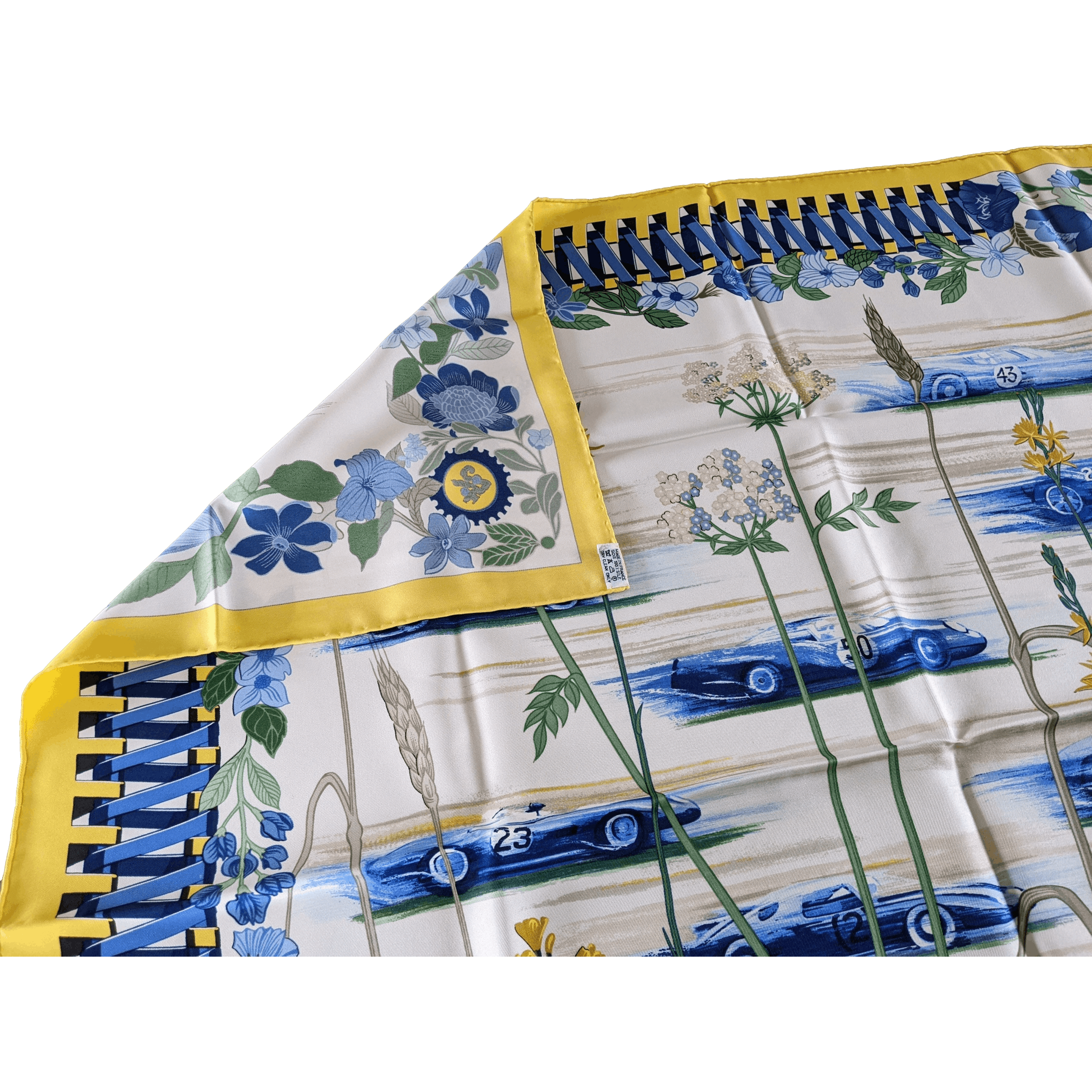HERMES Les Bolides 24 Heures du Mans Rena Dumas Scarf 90 Silk Twill Special Edition