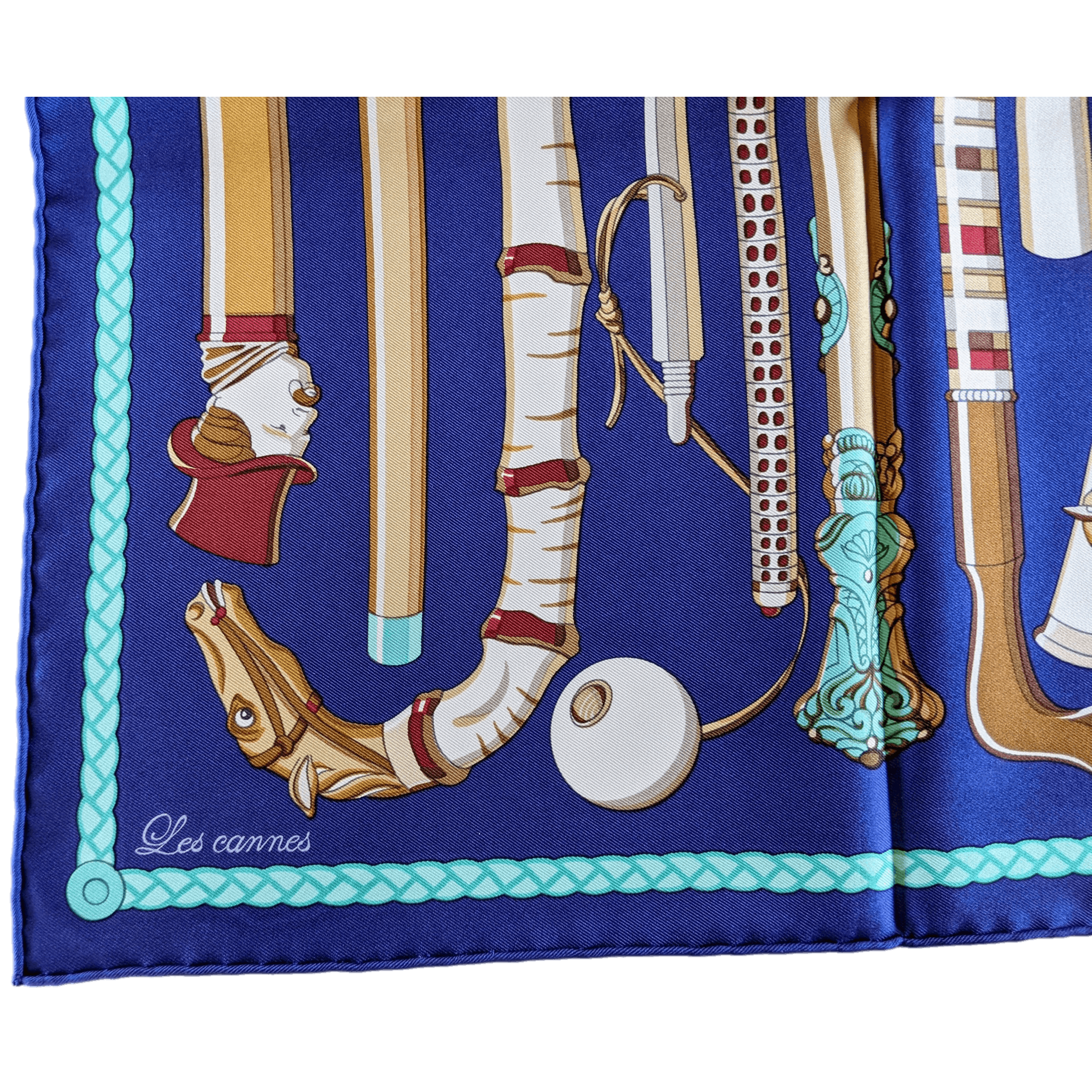 HERMES Les Cannes Twill 90 Scarf