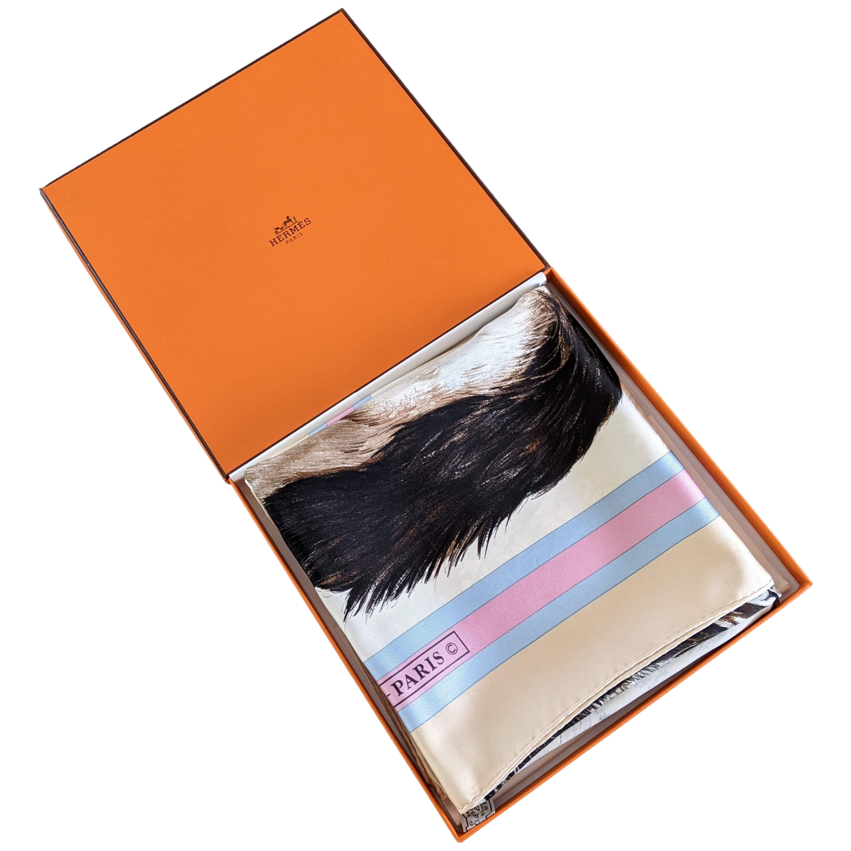HERMES LES CHATS 1985 by Daphné Duchesne Twill Jacquard Silk Scarf 90 x 90 cm