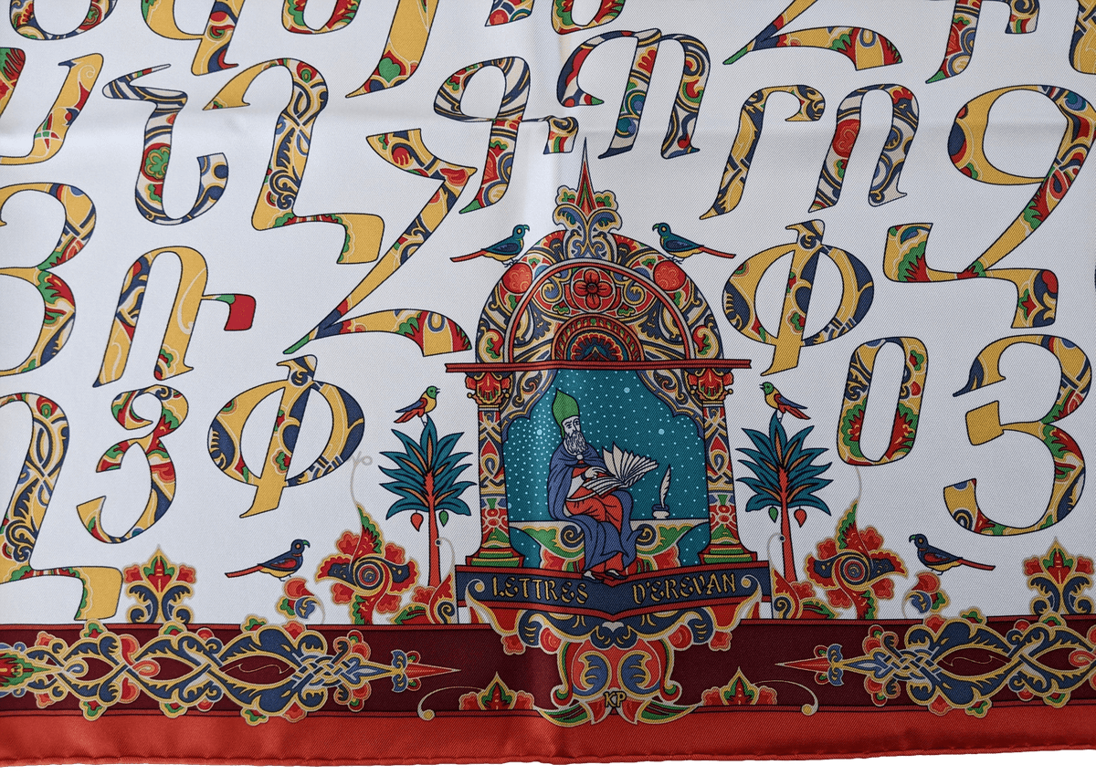 HERMES LETTRES D' EREVAN 2015 Limited by Karen Petrossian Twill 90 x 90 cm
