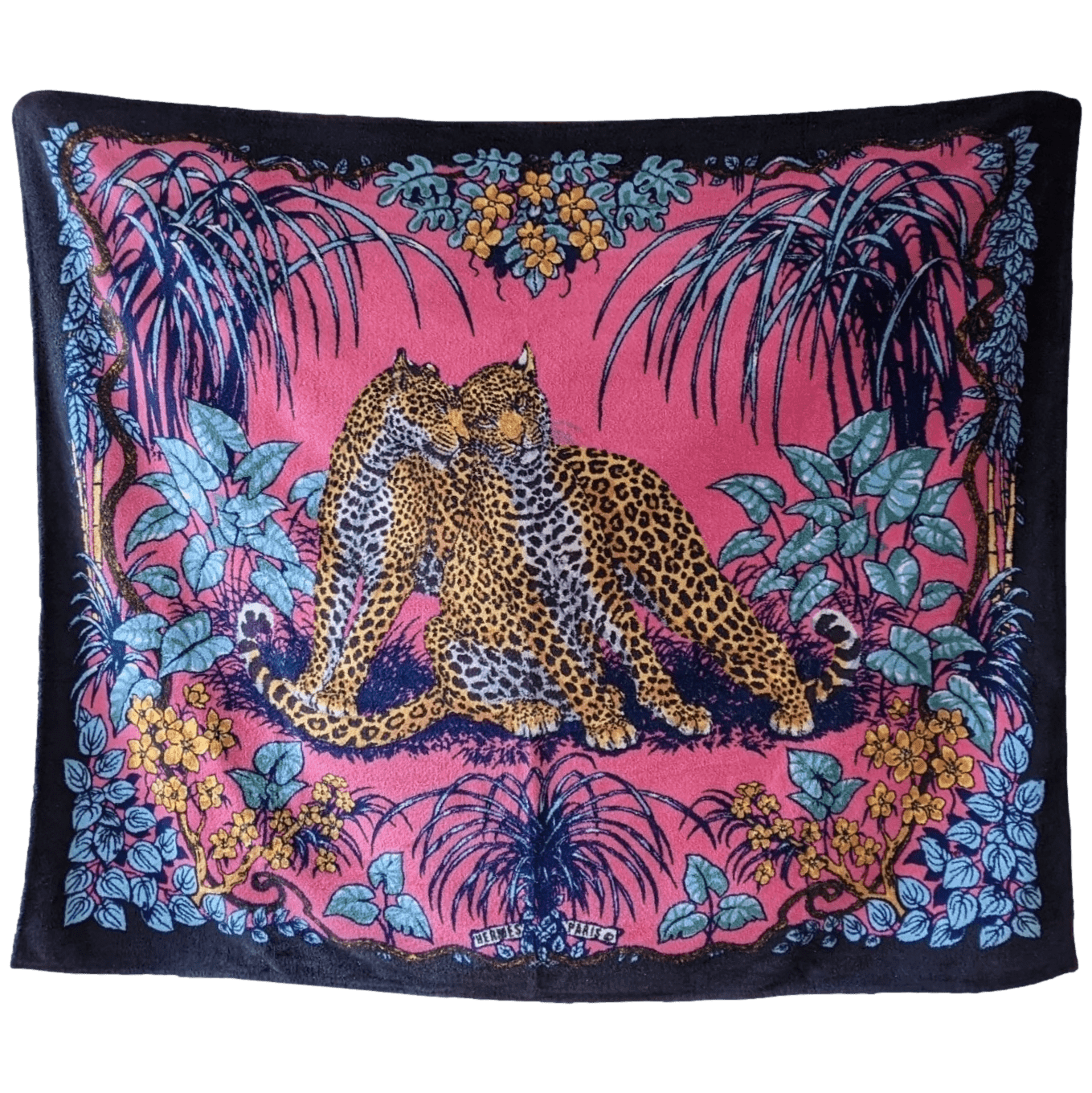 HERMES Lot of 2 JUNGLE LOVE Tapis de Plage Terry Beach XXL 148 x 220 cm