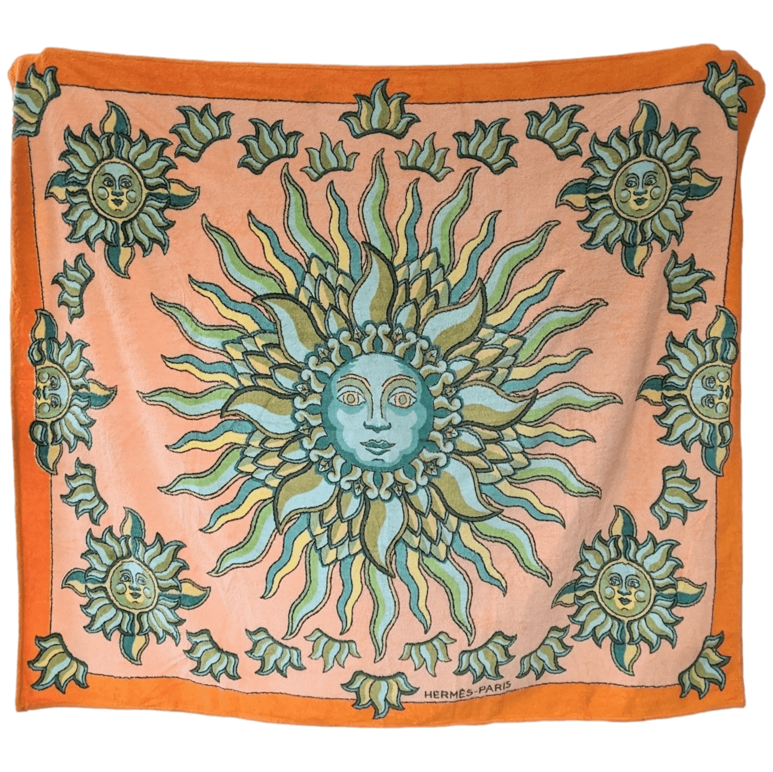 HERMES LOT OF 2 (Gloria Soli XXL, DOLPHIN) Vintage Terry Beach Towels