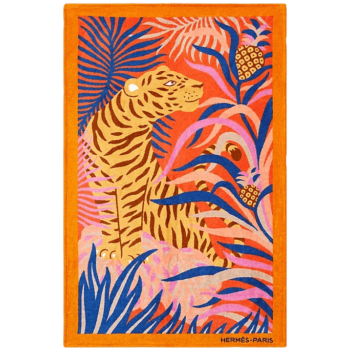 HERMES Tapis de Plage Lot de 3 (Jin Leo, Tigre Ananas, Coeur de l'été) Beach Towels