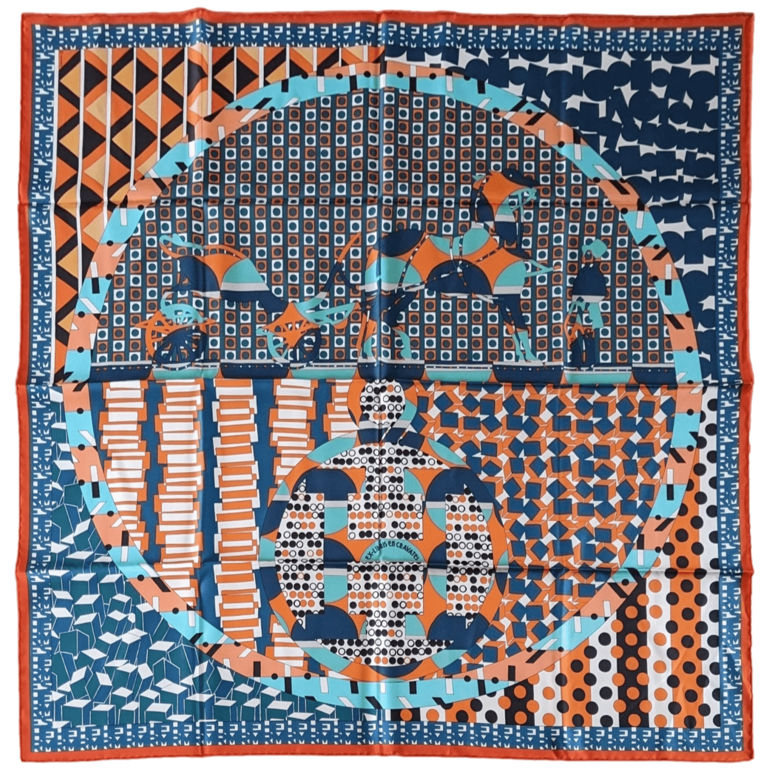 HERMES Lot de 2 Twill Silk Scarf 90 x 90 cm