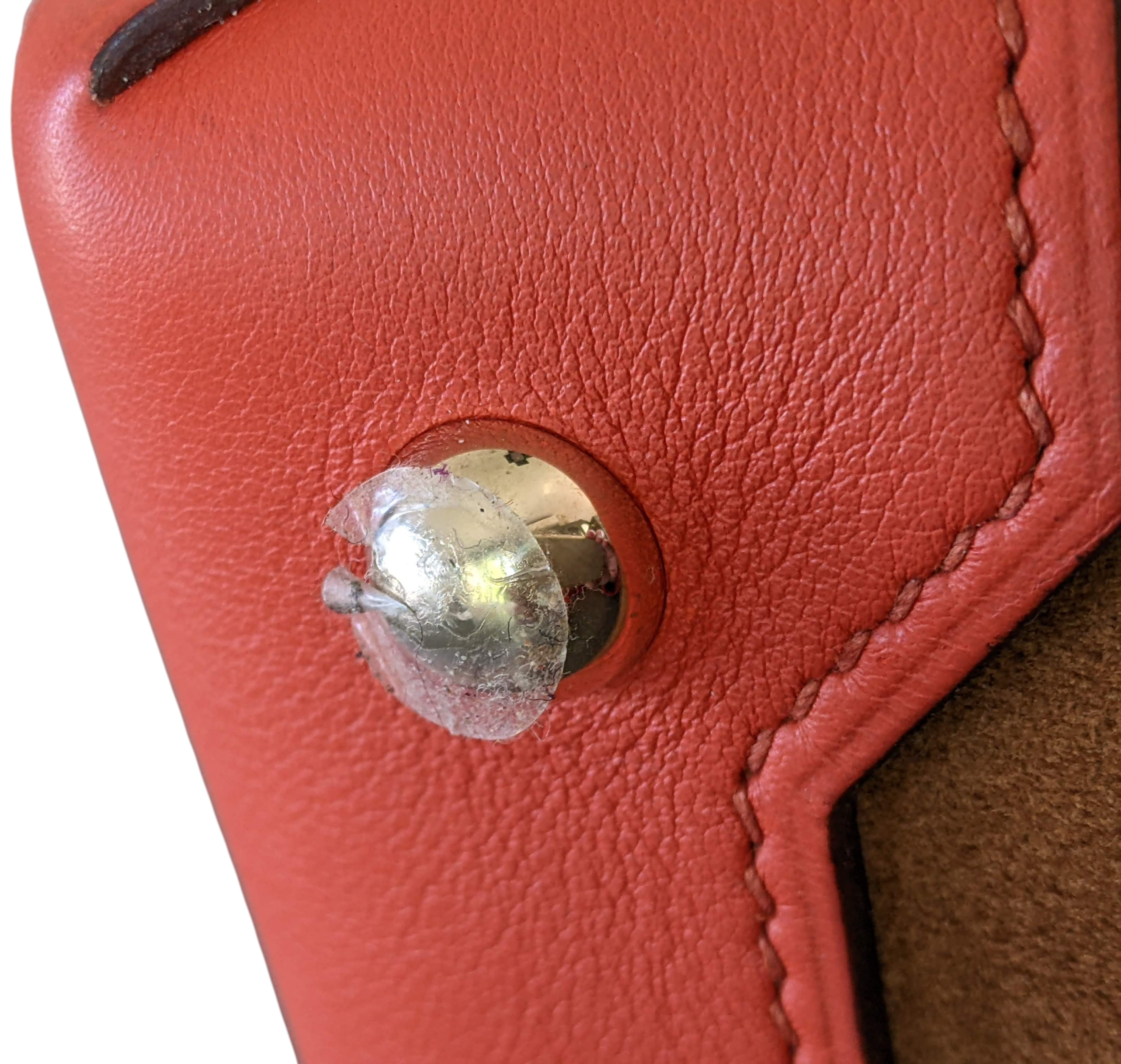 HERMES 2011 MAXI BOX 29 Fauve Grizzly Suede & Capucine Evercolor Bag