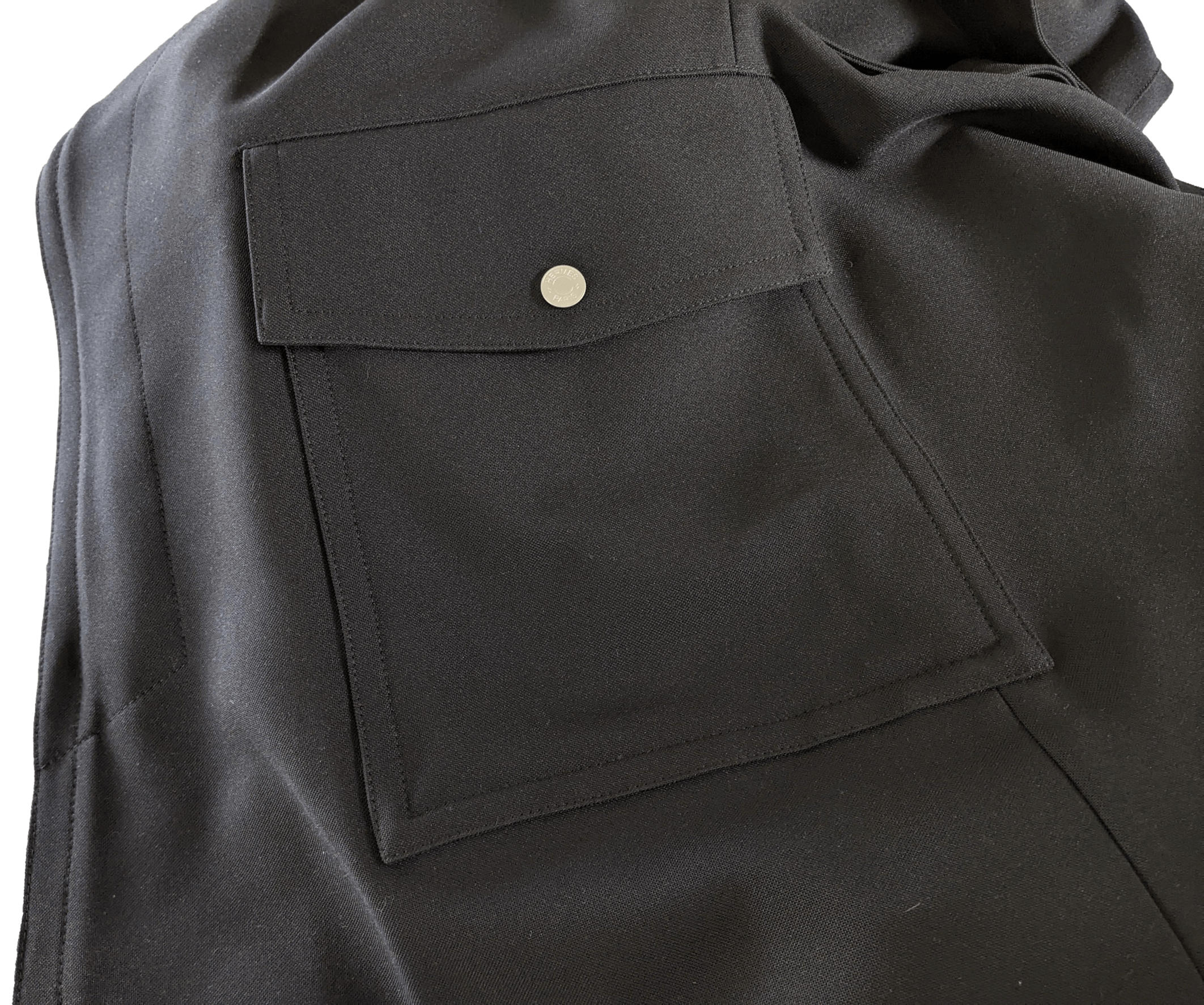 HERMES Men's Black Long Coat Sz52