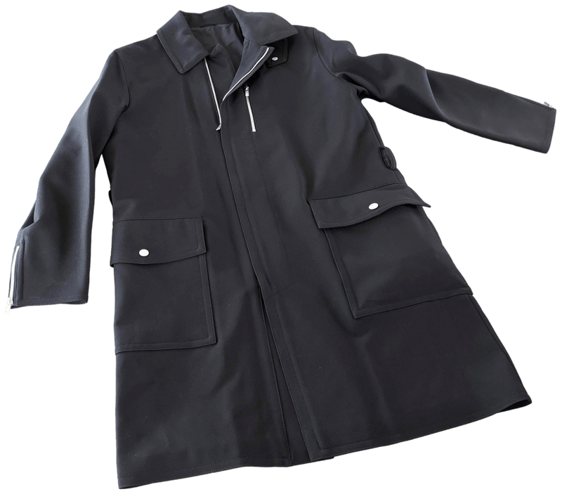 HERMES Men's Black Long Coat Sz52