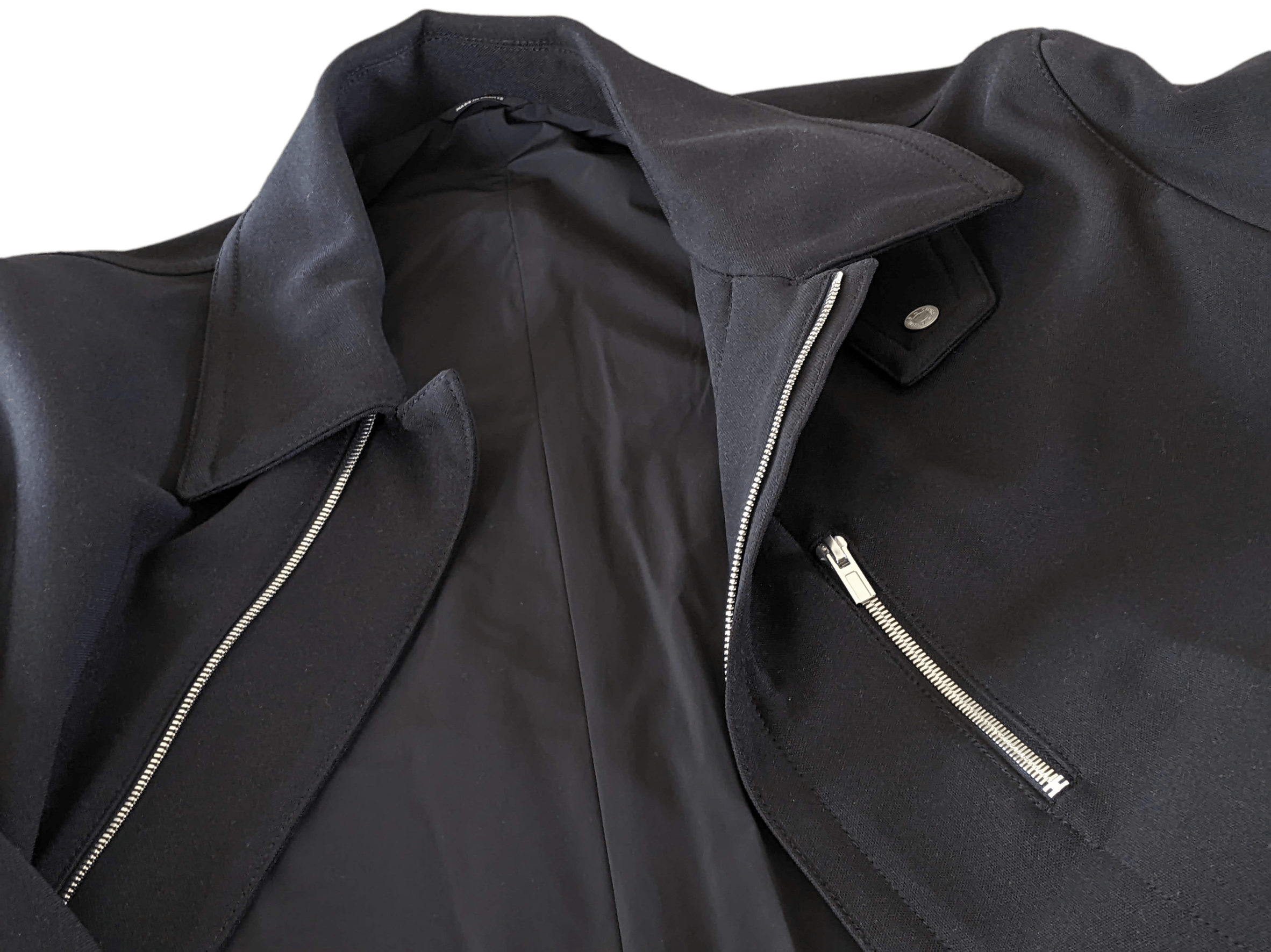 HERMES Men's Black Long Coat Sz52