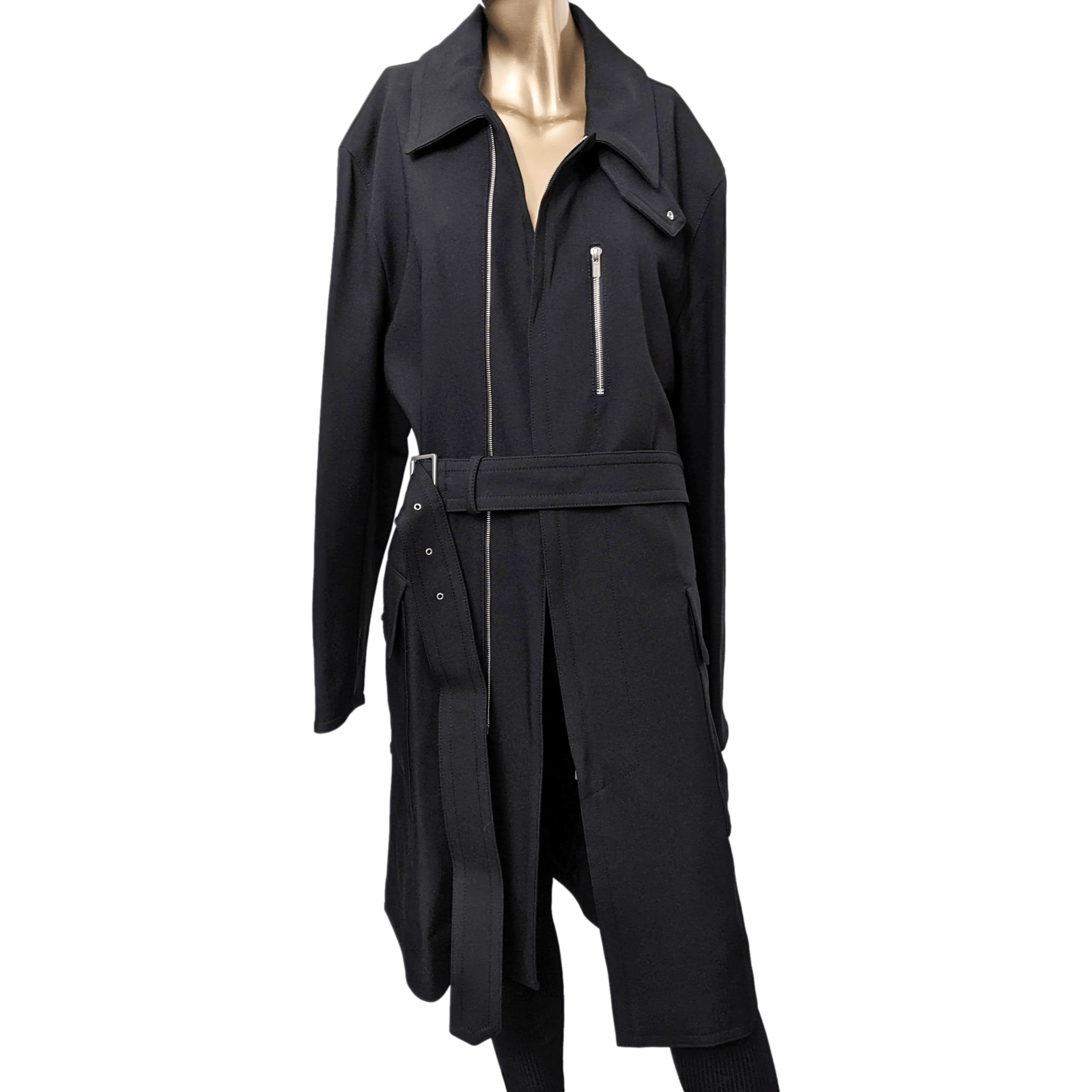 HERMES Men's Black Long Coat Sz52