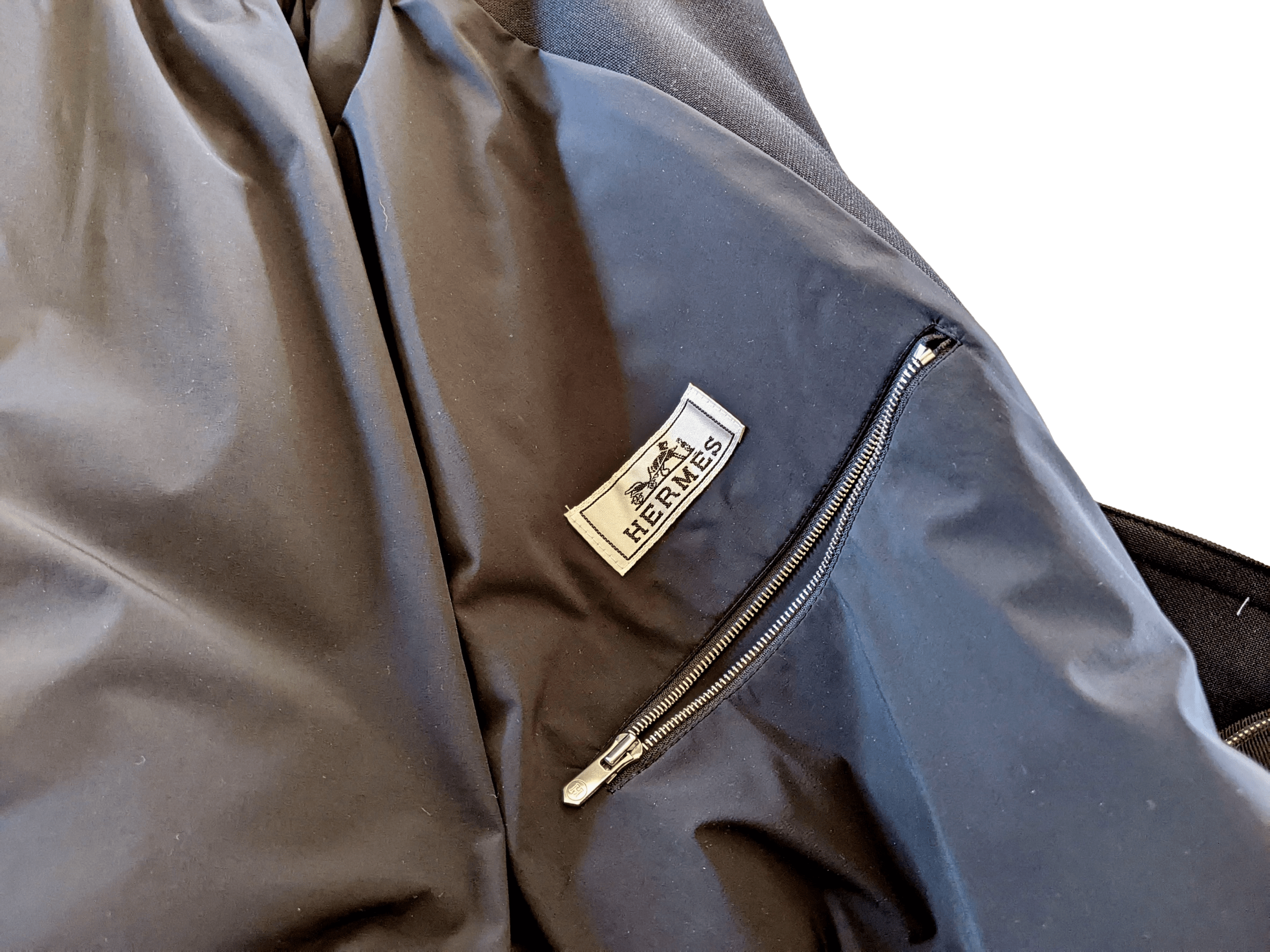 HERMES 2022 F/W Men's Black Wool Gabardine Trench Coat Sz48