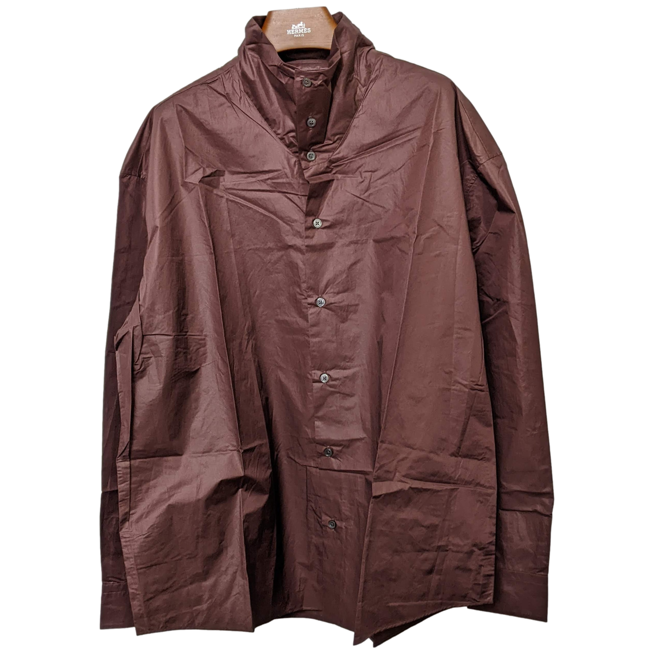 HERMES COL MONTANT Men's Chemise Long Sleeves Shirt Sz41,