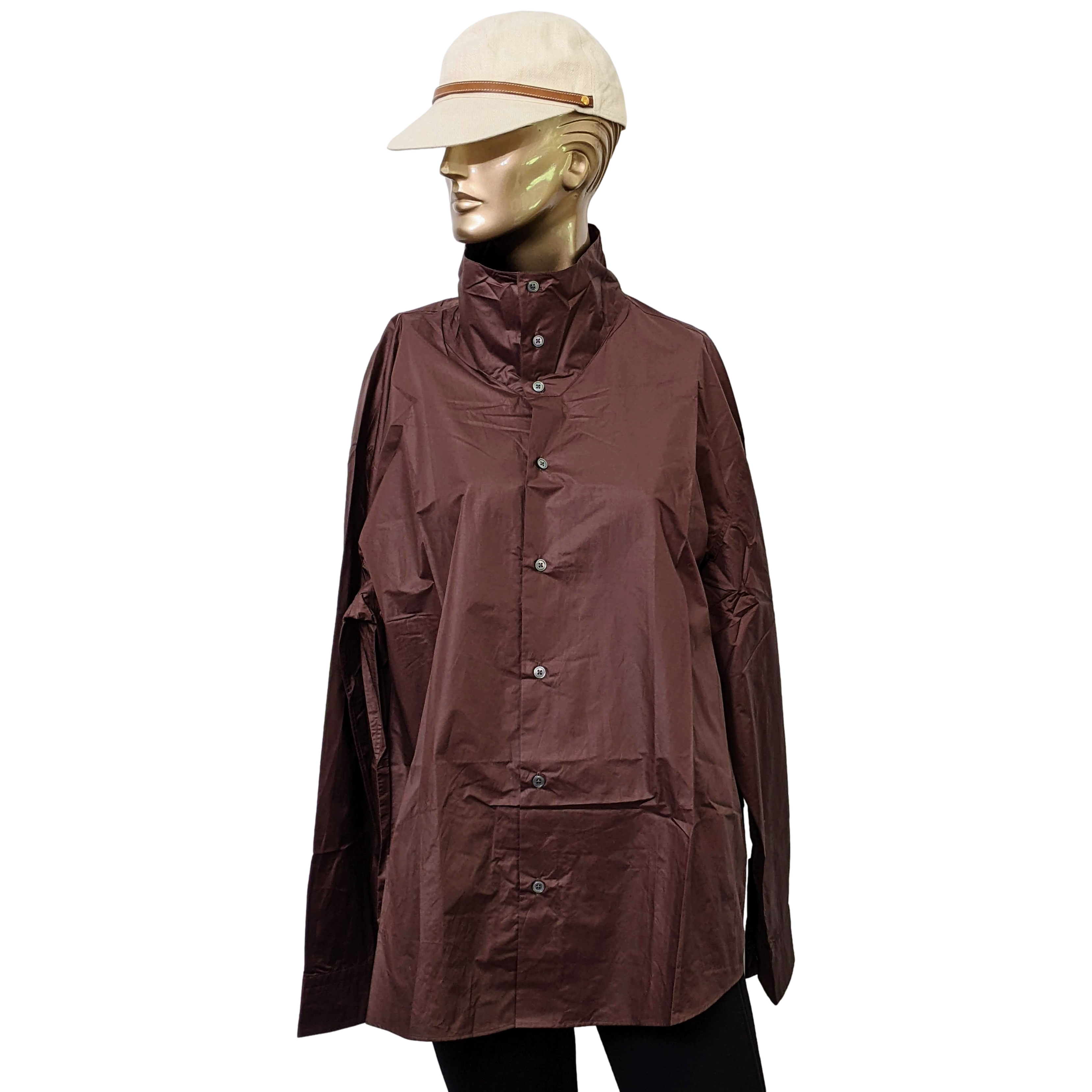 HERMES COL MONTANT Men's Chemise Long Sleeves Shirt Sz41,